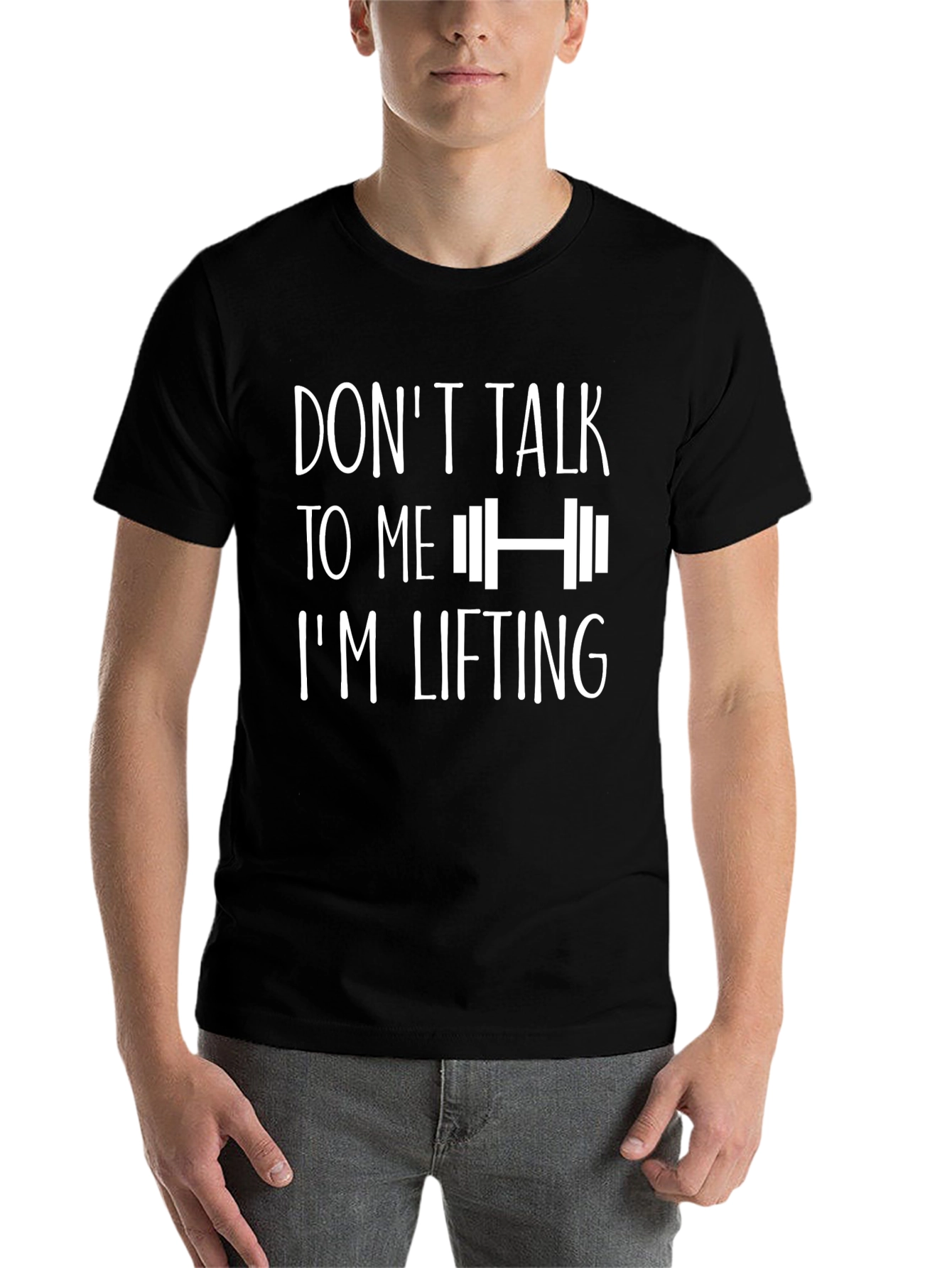 Black Don't Talk to Me I'm Lifting T-Shirt view 7