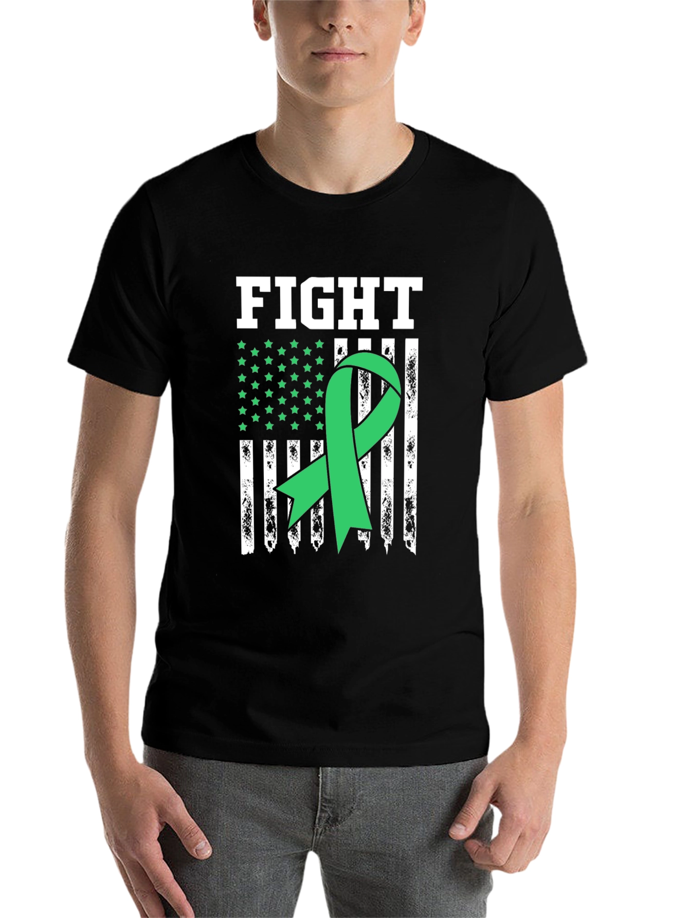 Fight Mental Health T-Shirt - Green Ribbon Awareness Tee - 7