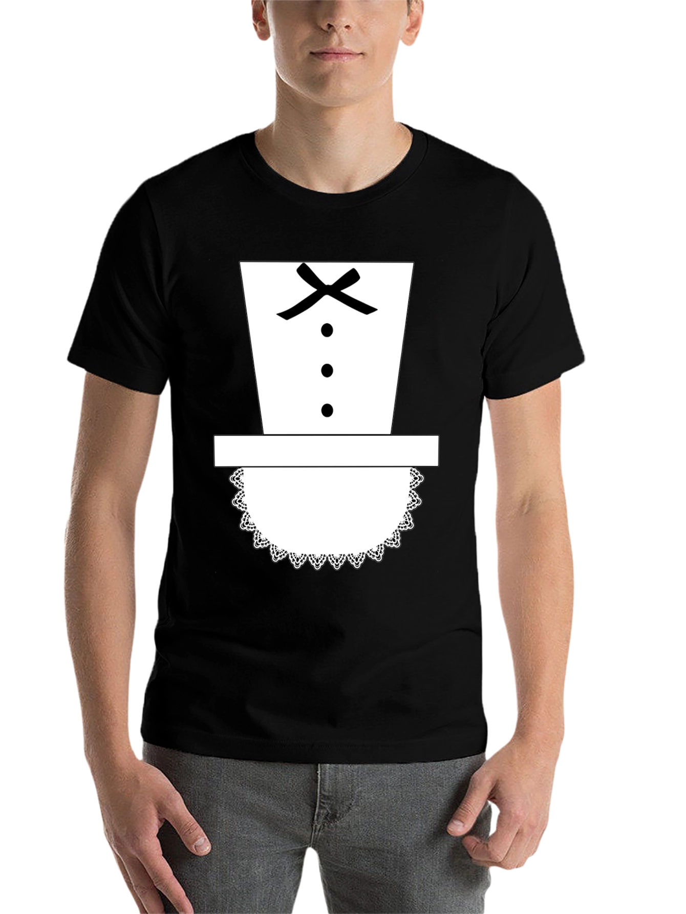 Black Maid Costume Graphic Tee - Novelty Apparel view 7