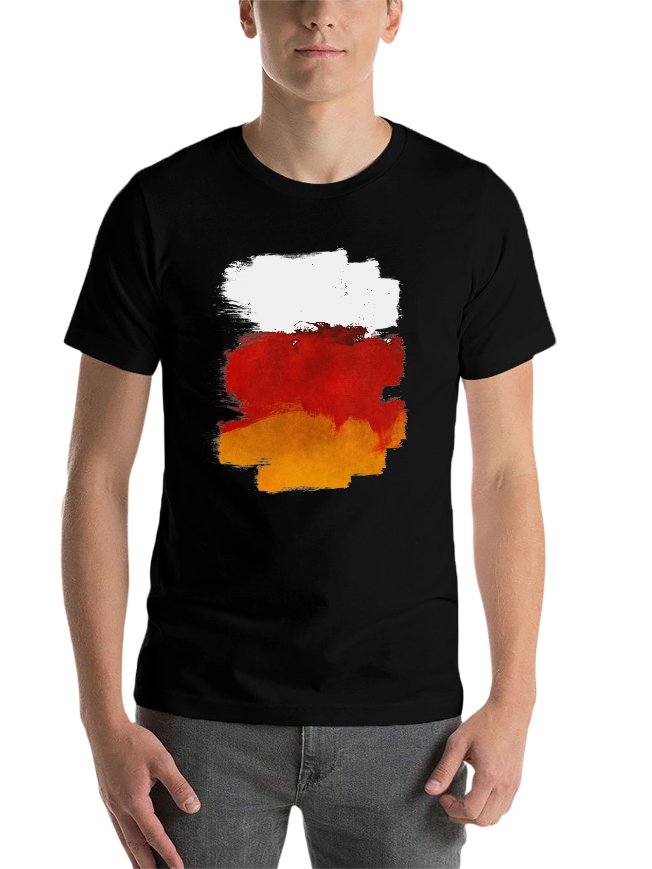 Abstract Brush Stroke Graphic T-Shirt - 7