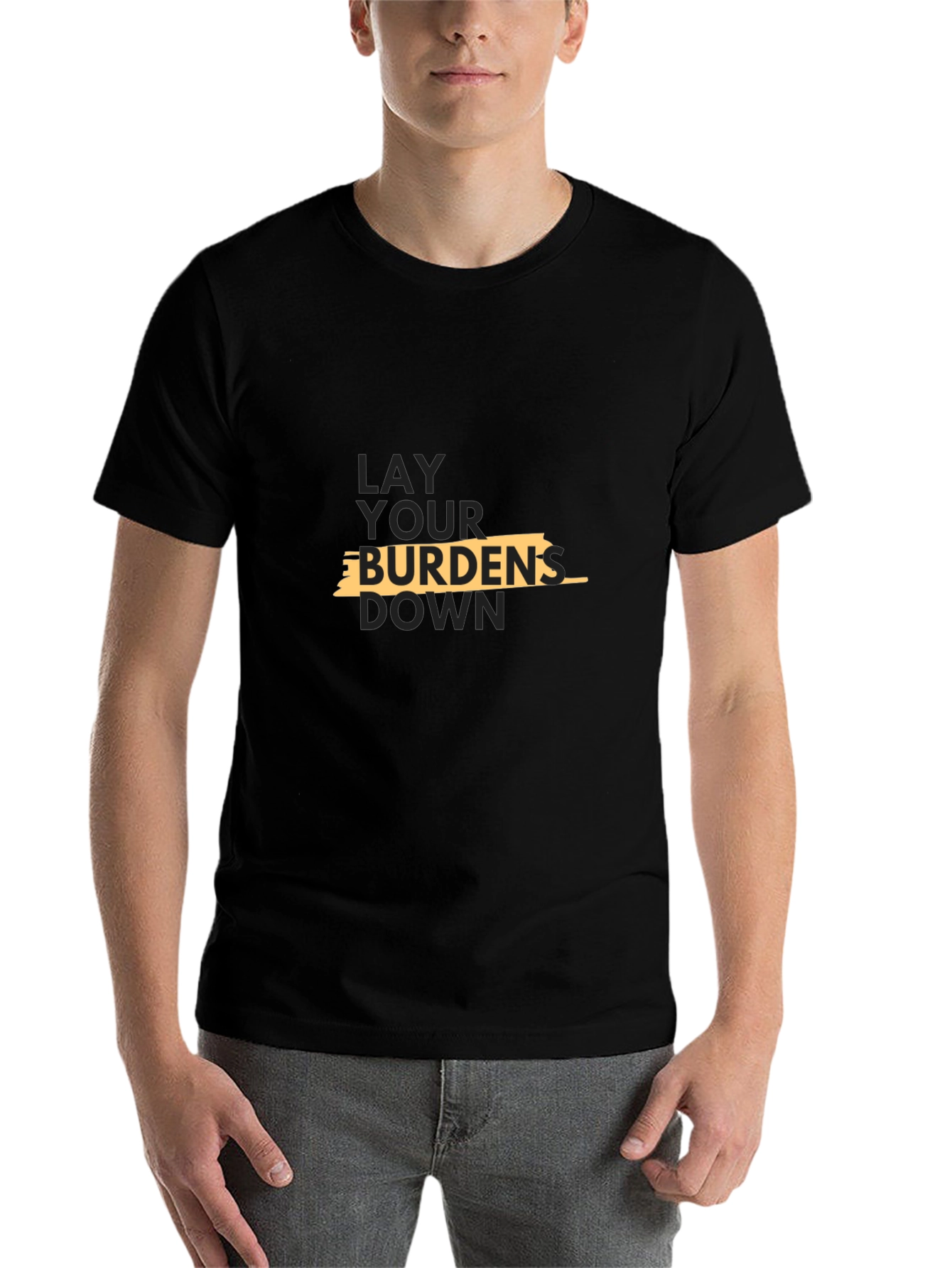 Black Lay Your Burdens Down Graphic Tee view 7