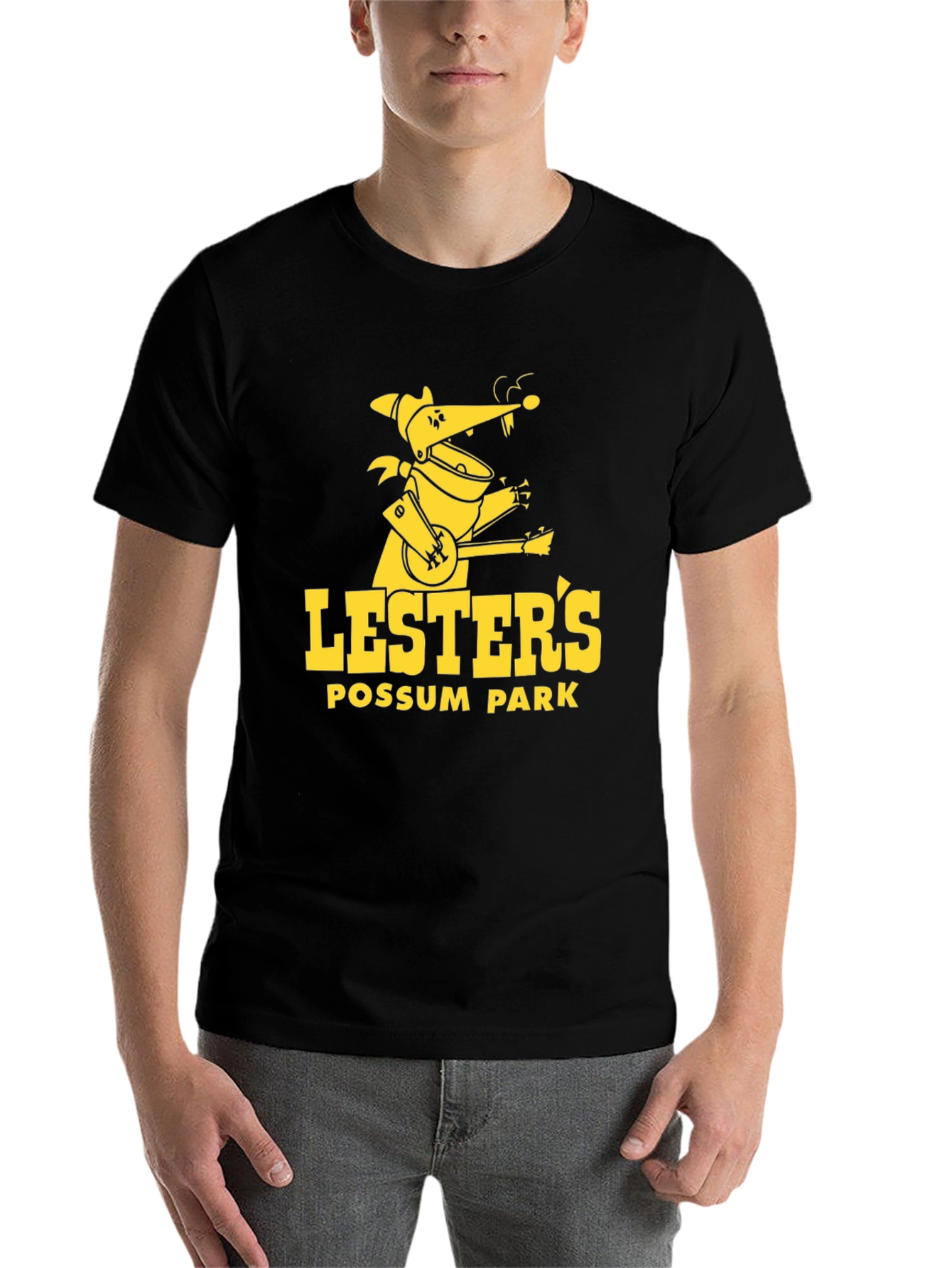 Black Lester's Possum Park Graphic Tee - Black view 7