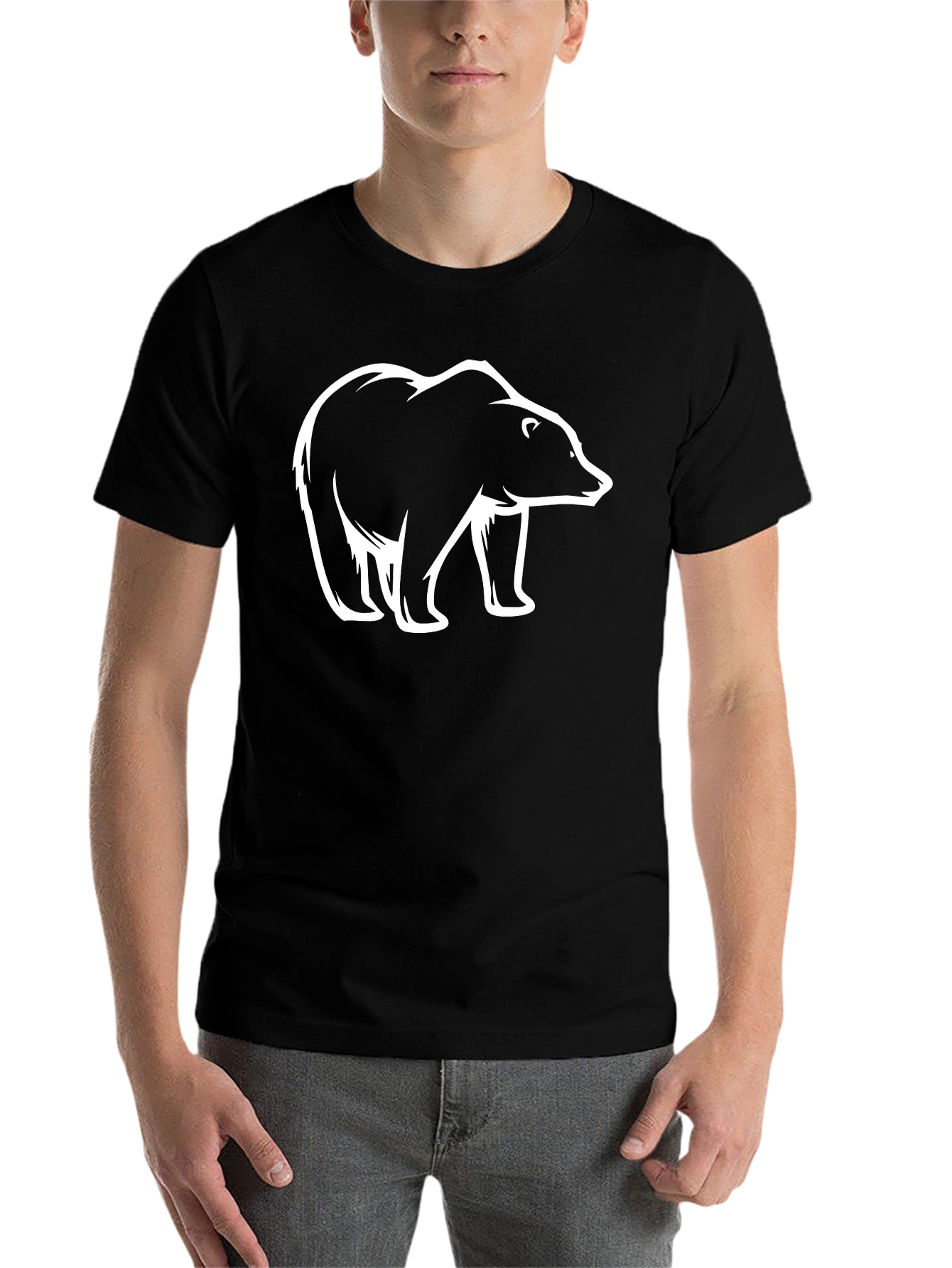 Black Bear Graphic Black T-Shirt view 7
