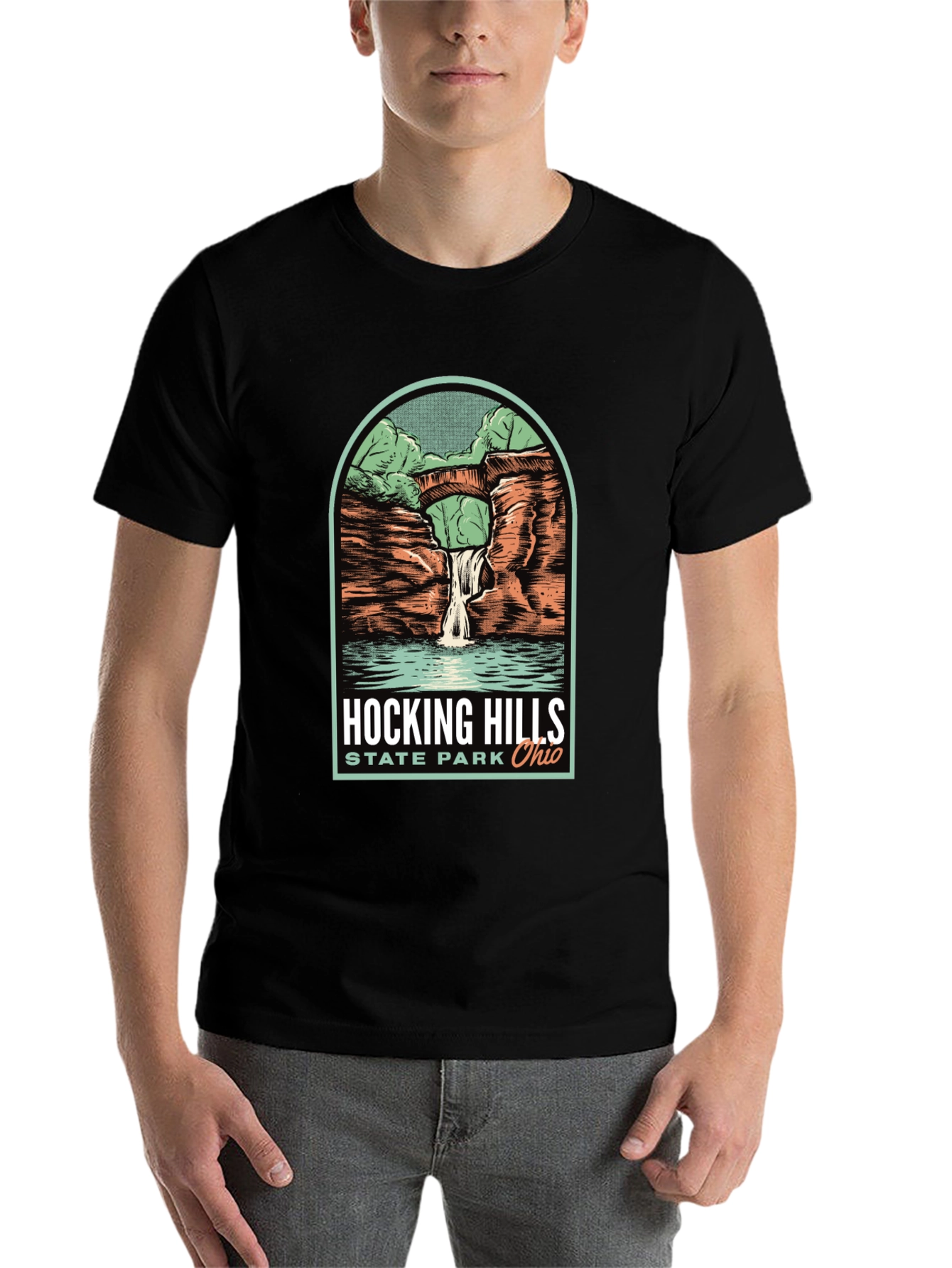 Black Hocking Hills State Park T-Shirt view 7