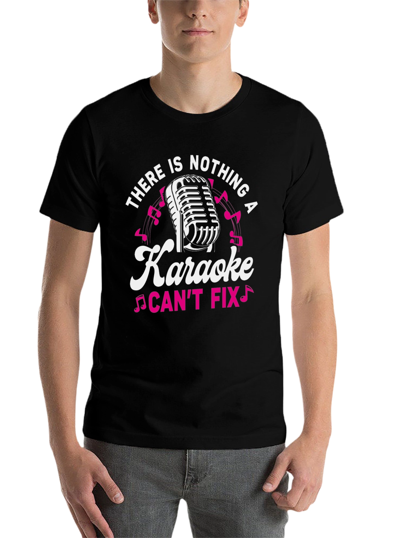 Black Karaoke Fix T-Shirt - Music Lover Tee view 7