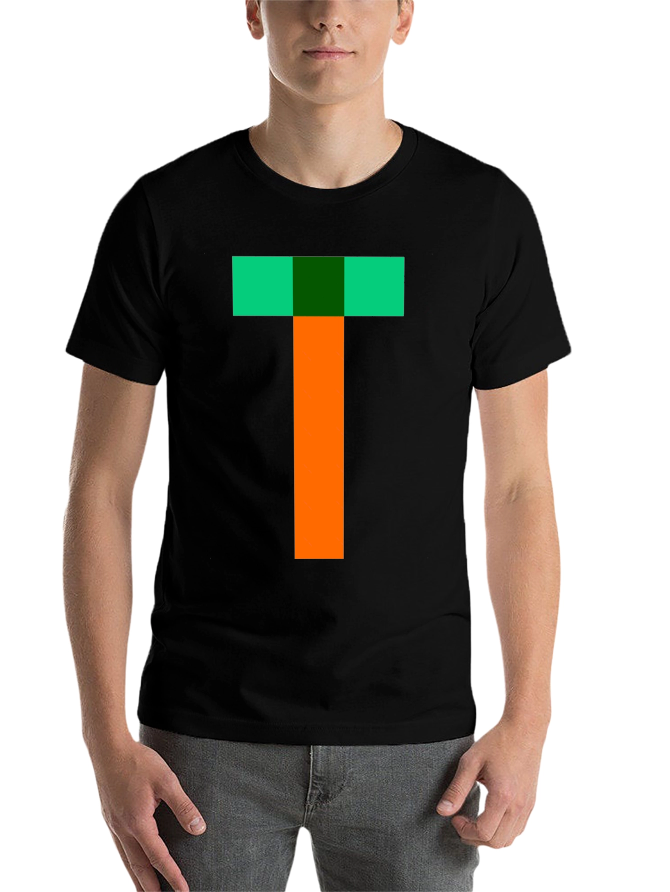 Black Pixelated T Shirt - Cool Retro Gaming Style Tee view 7