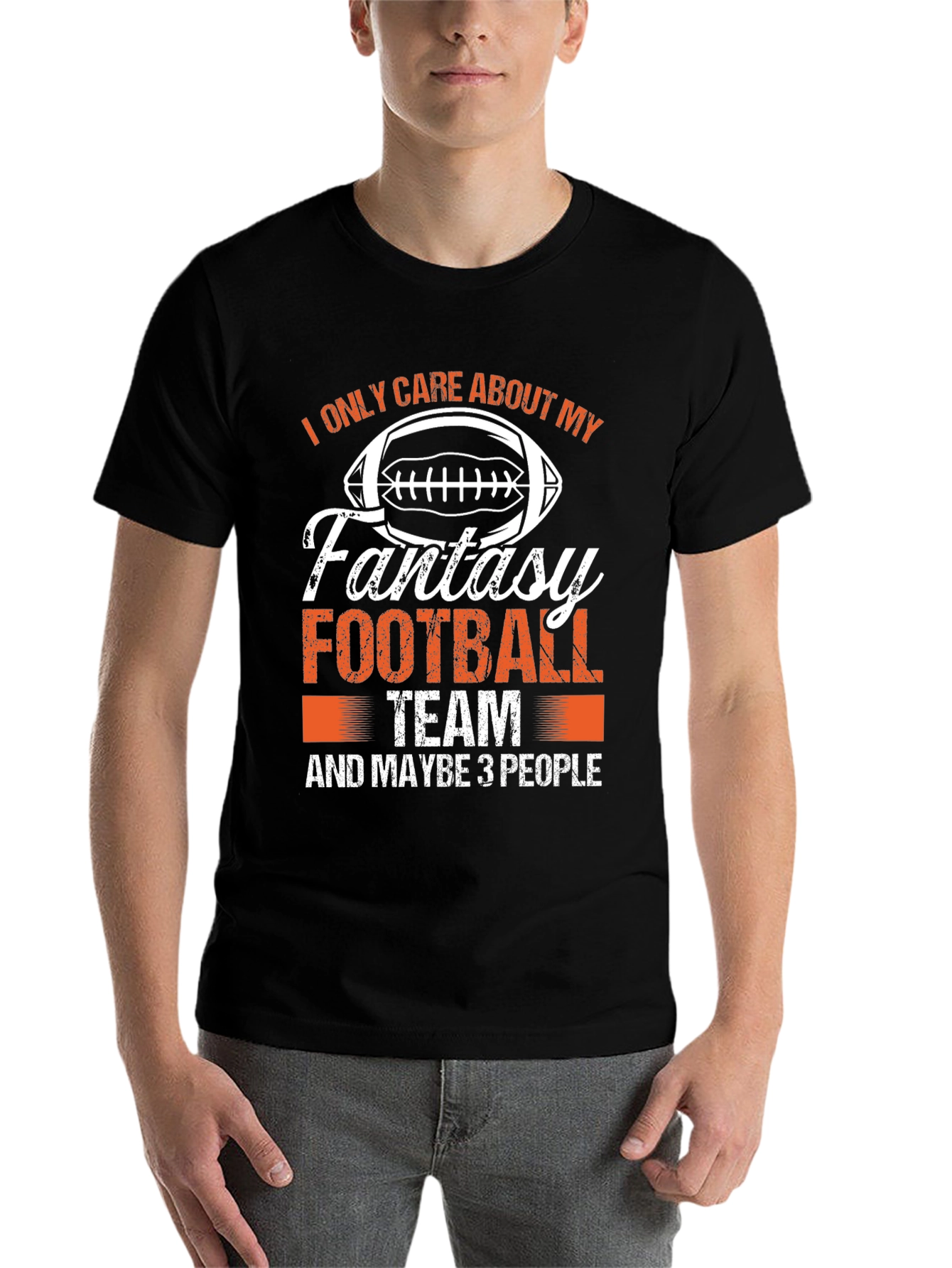 Black Fantasy Football Team T-Shirt view 7