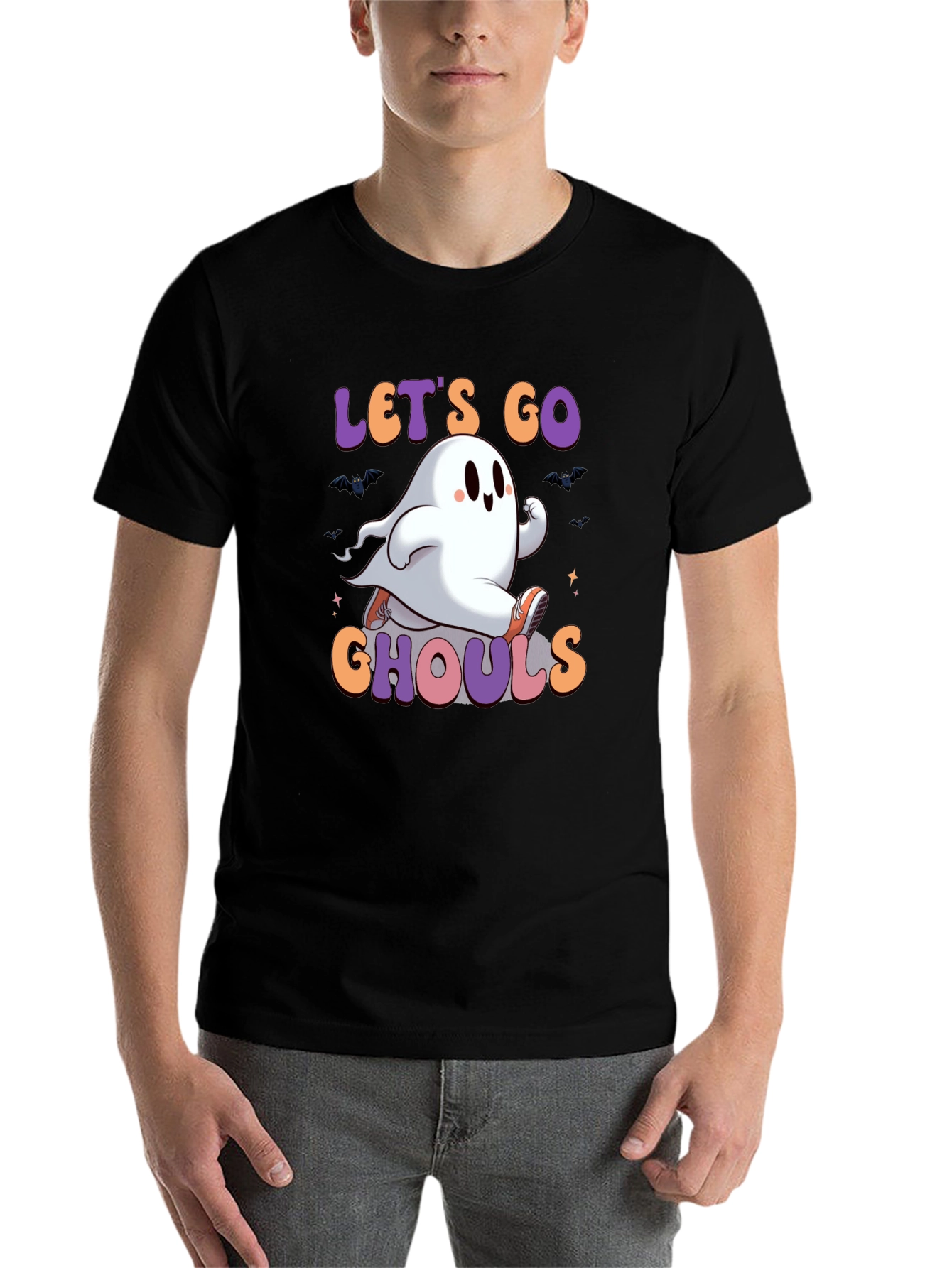Black Let's Go Ghouls Graphic Tee view 7