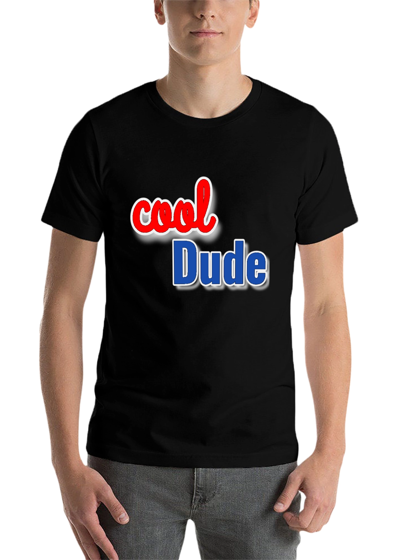 Black Cool Dude Graphic Tee - Black Cotton Blend view 7
