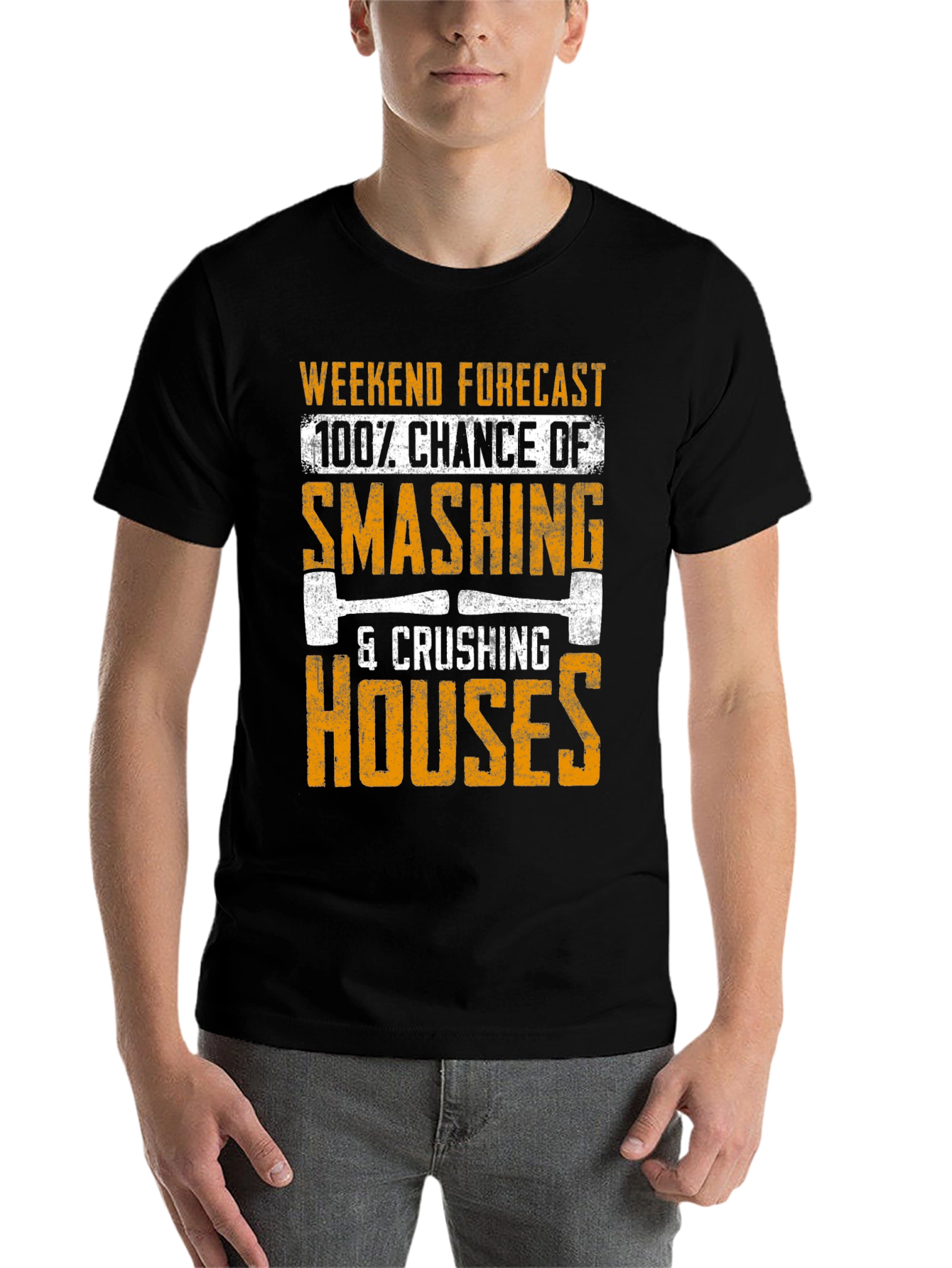 Black Weekend Smashing Houses T-Shirt view 7