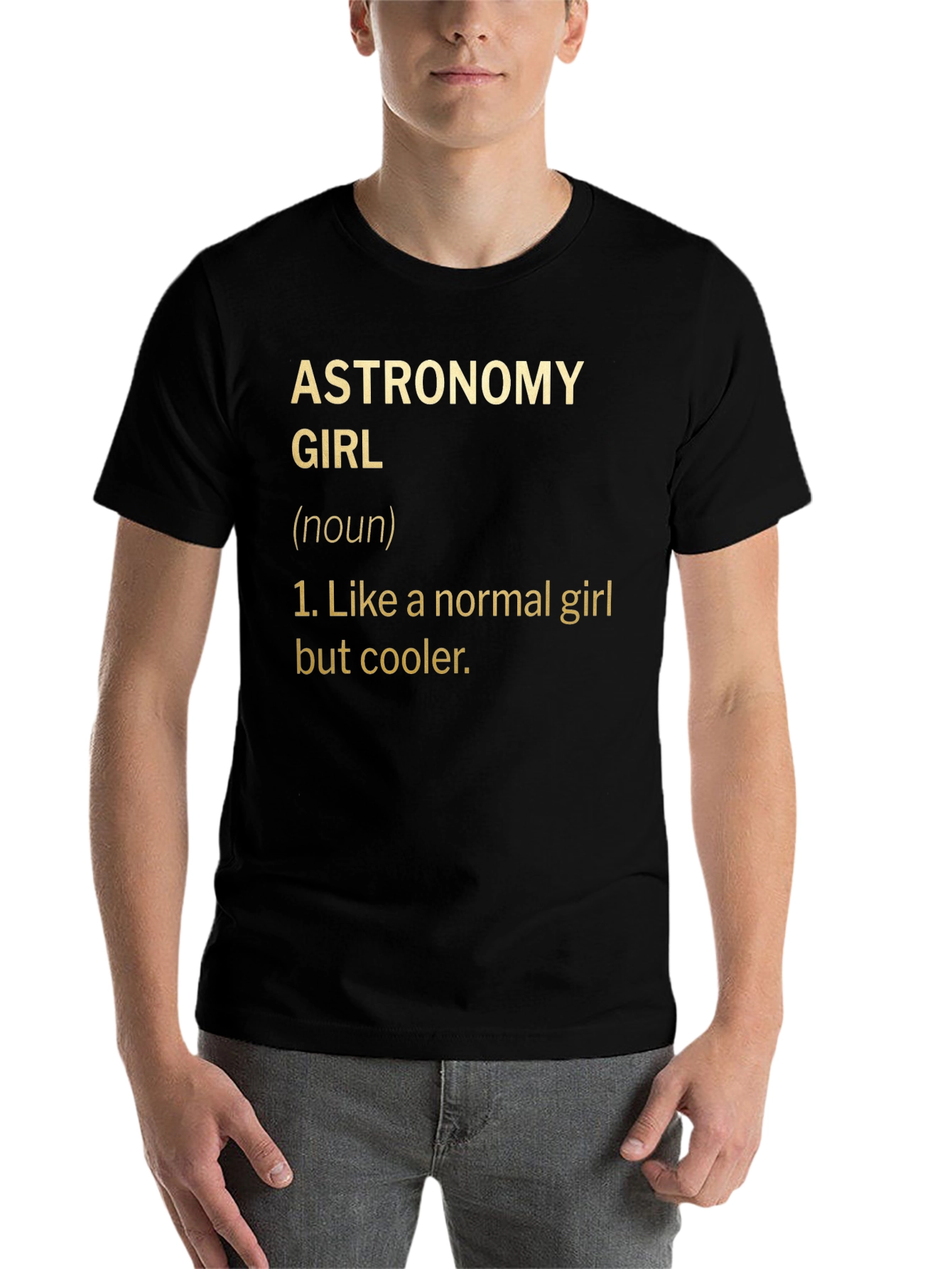 Black Astronomy Girl Black Cotton T-Shirt view 7