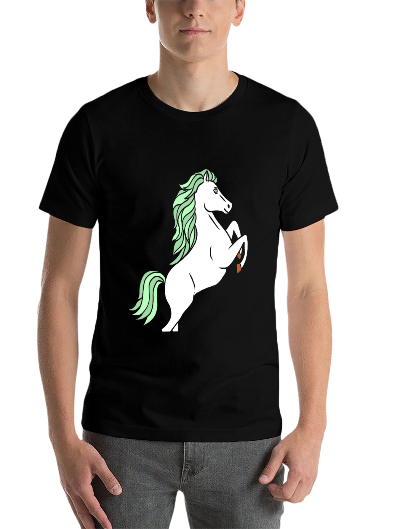 Black Unicorn Graphic Tee - Black Cotton T-Shirt view 7