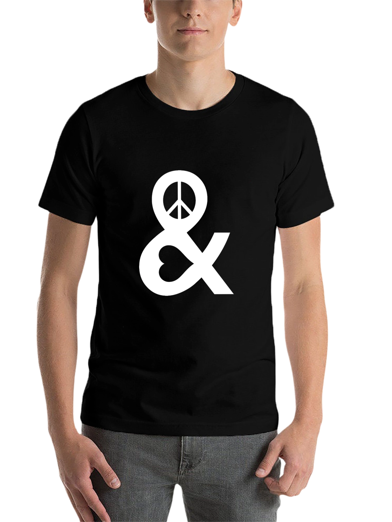 Black Peace & Love Graphic T-Shirt - Stylish & Comfortable view 7
