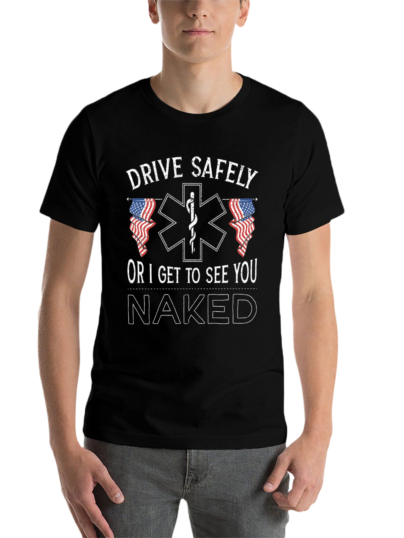Black Drive Safely T-Shirt - Funny EMT/EMS Tee view 7