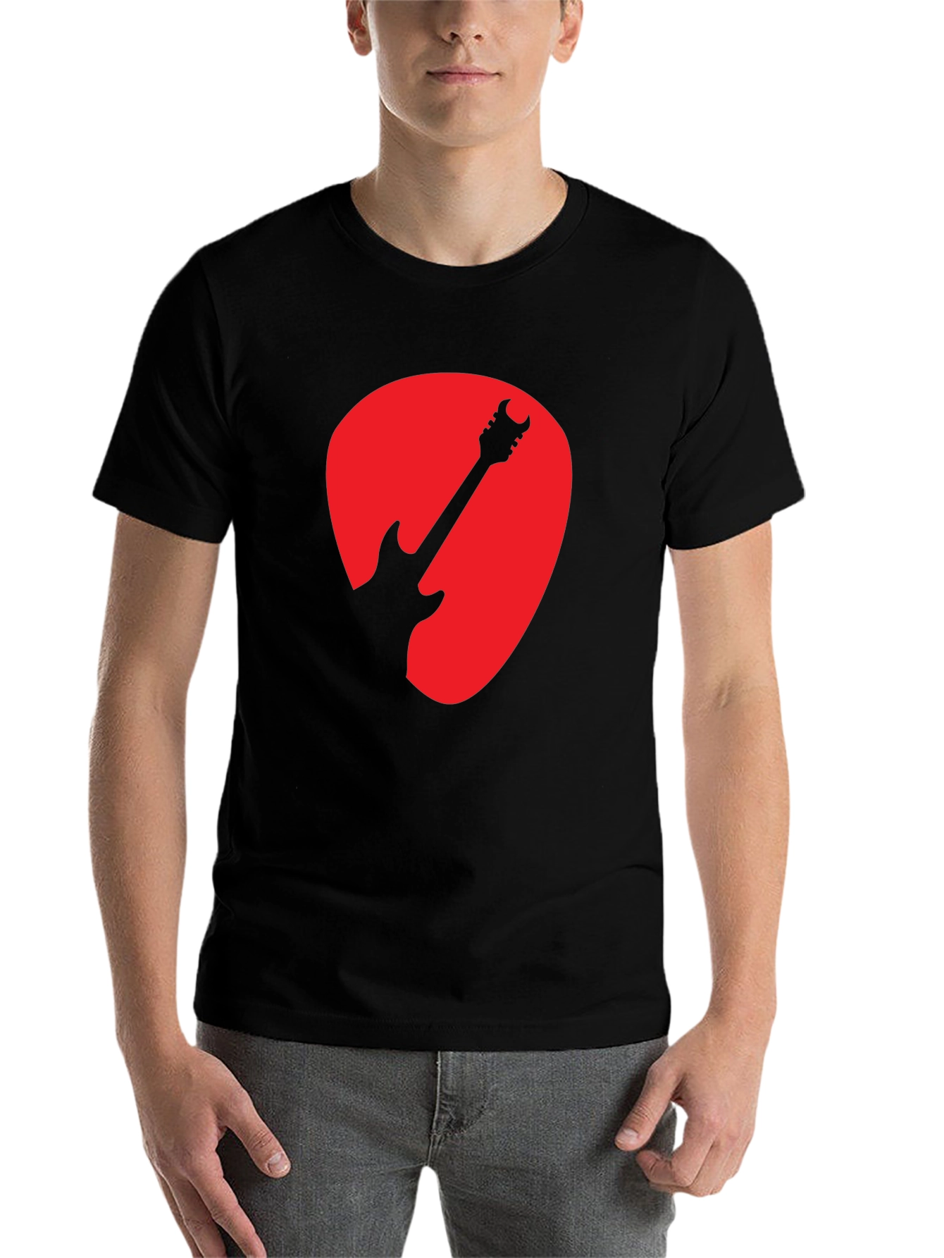 Black Guitar Pick Graphic T-Shirt - Music Lover Tee view 7