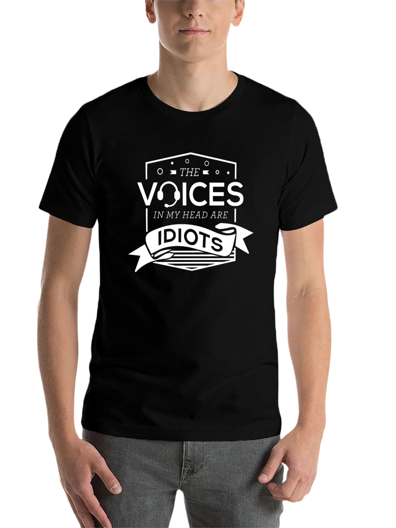 Voices In My Head Are Idiots Black T-Shirt - 7
