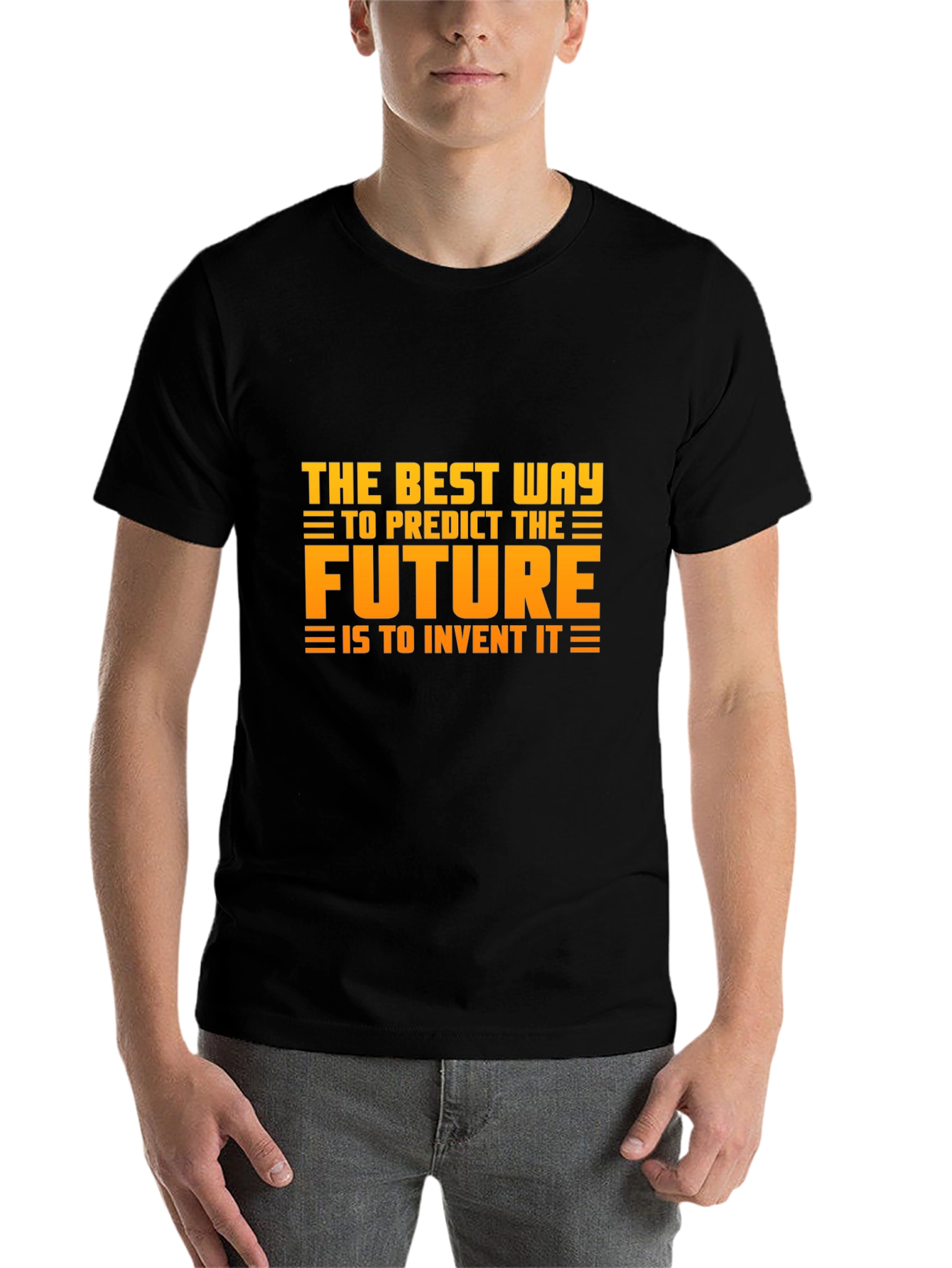 Black Invent The Future T-Shirt - Inspiring Quote Graphic Tee view 7