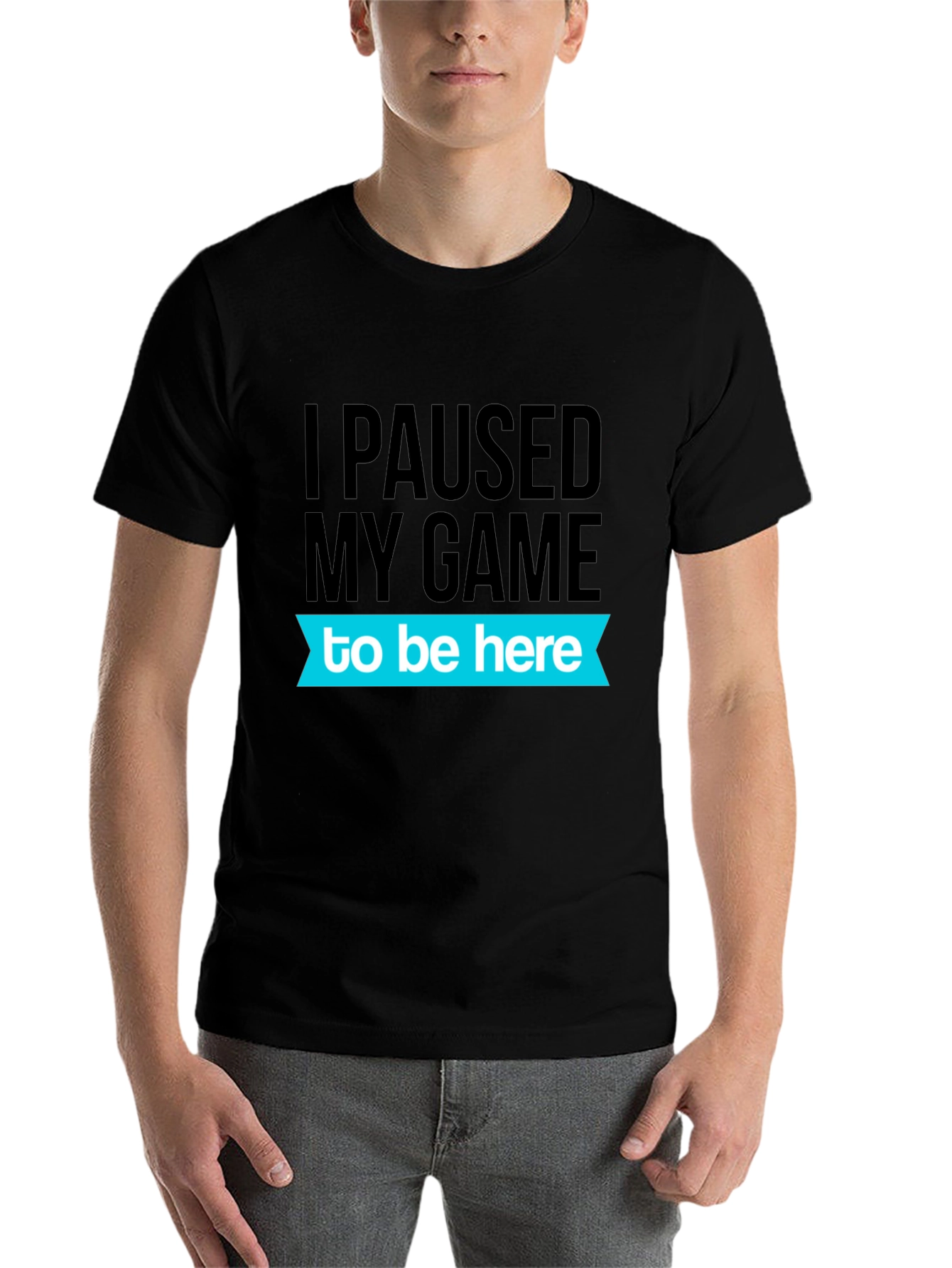 Black Gamer Humor T-Shirt - I Paused My Game view 7