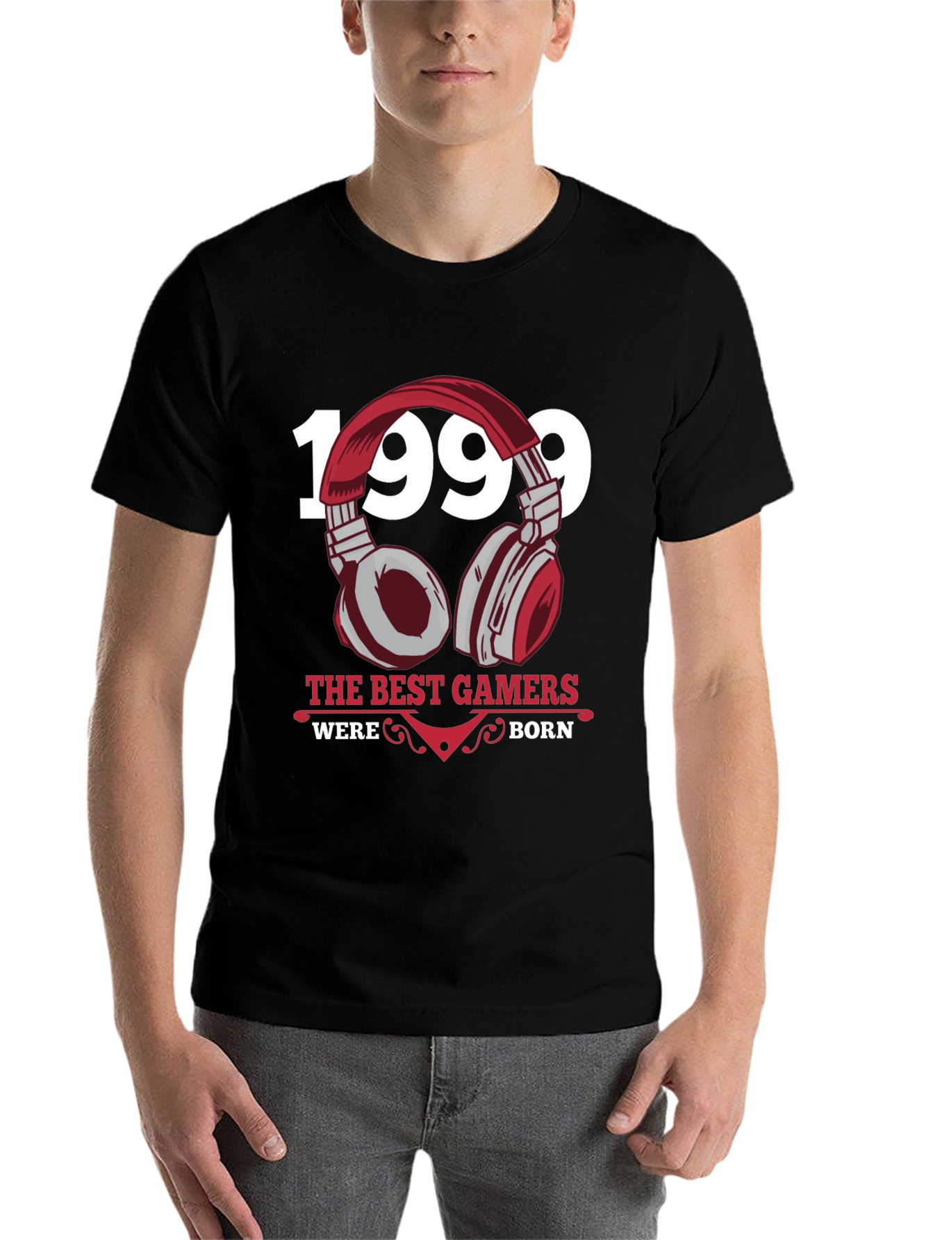 Black 1999 Best Gamers Born T-Shirt view 7