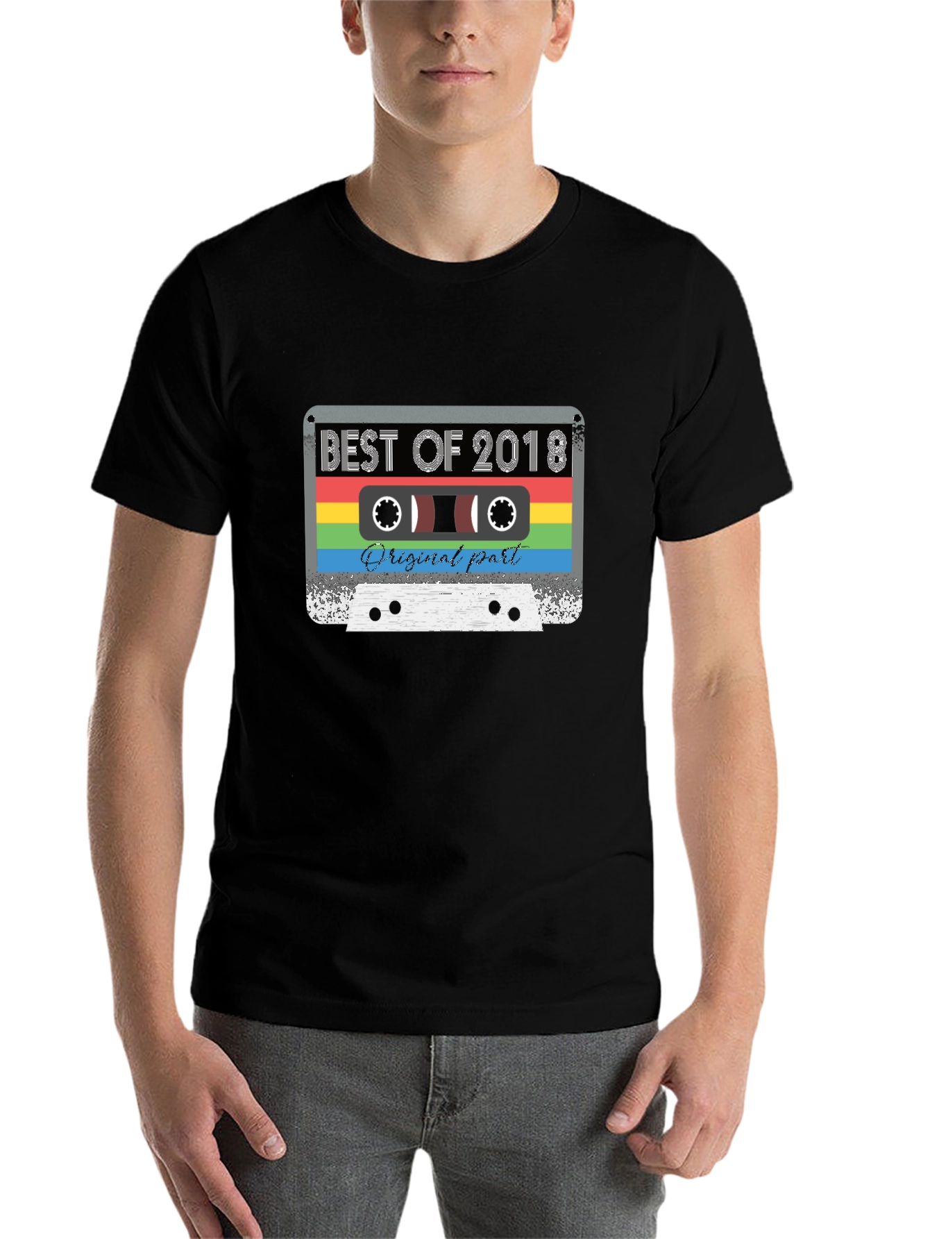 Black Best of 2018 Retro Cassette Tape T-Shirt view 7