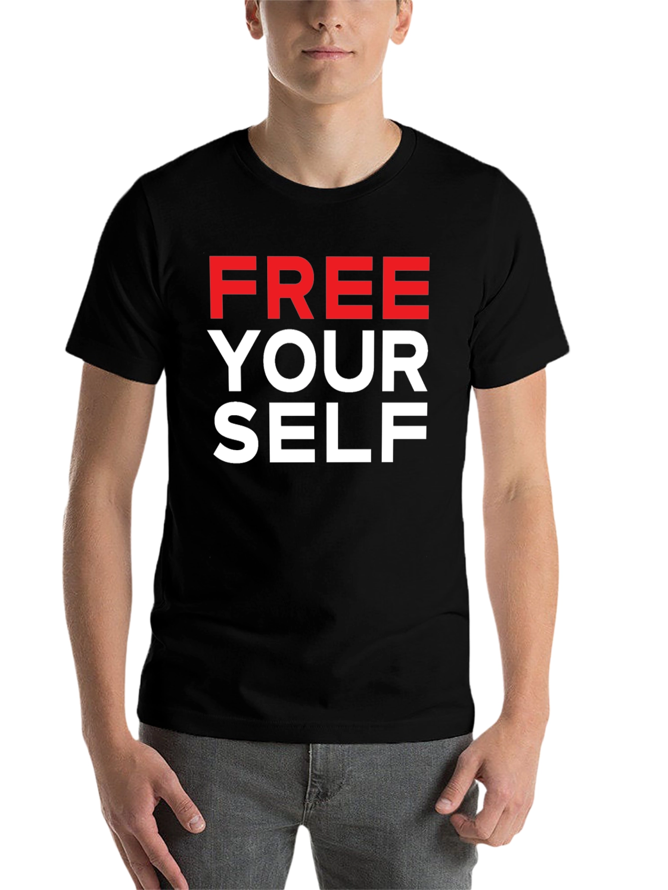 Black Free Yourself Graphic T-Shirt - Bold Statement Tee view 7