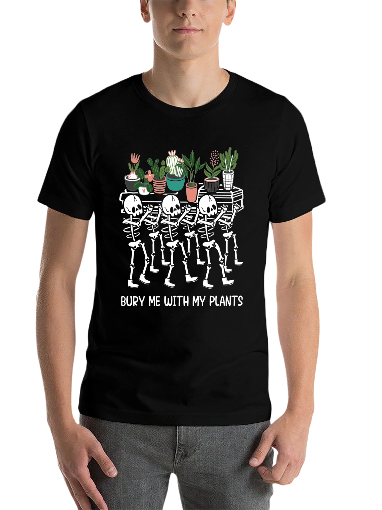 Black Bury Me with My Plants T-Shirt view 7