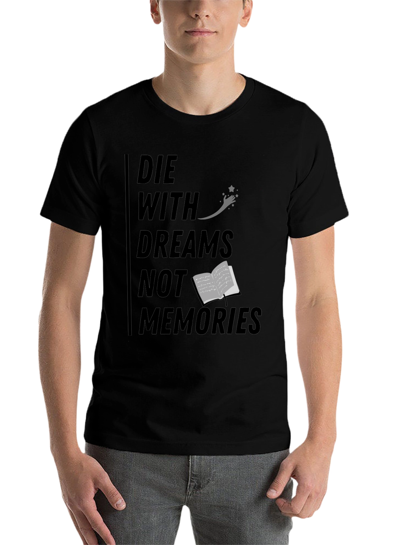 Black Die With Dreams Graphic T-Shirt view 7