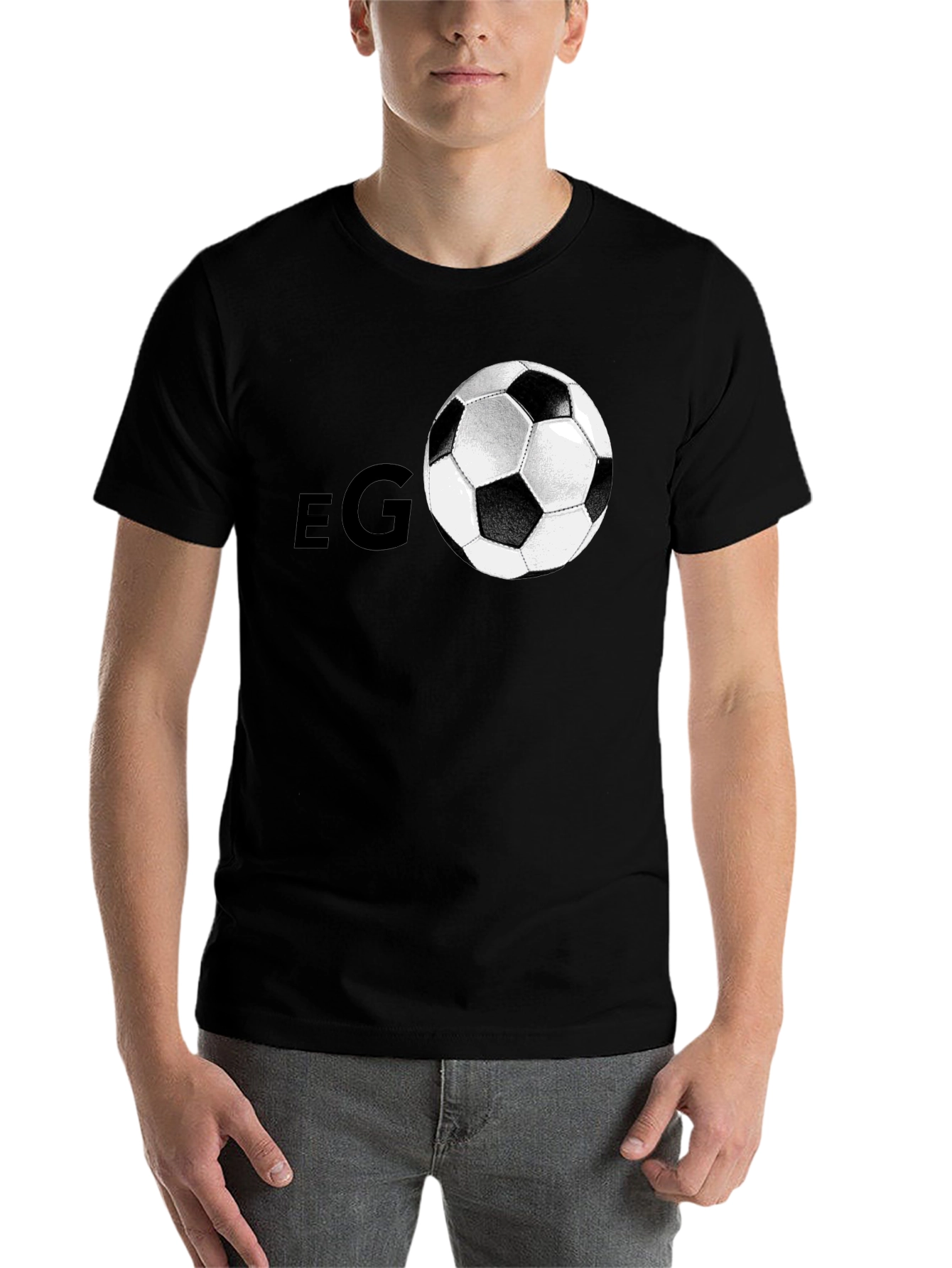 Black Soccer Fan Black Graphic Tee view 7