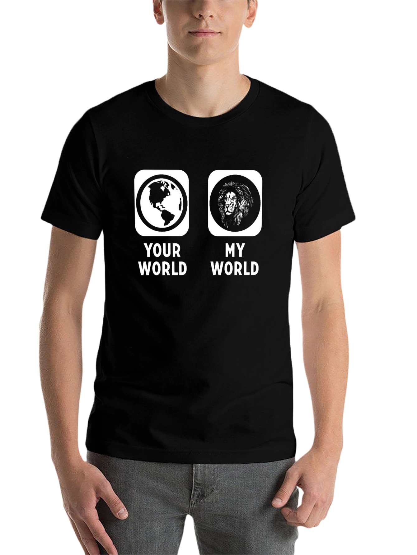 Black Your World, My World Graphic T-Shirt view 7