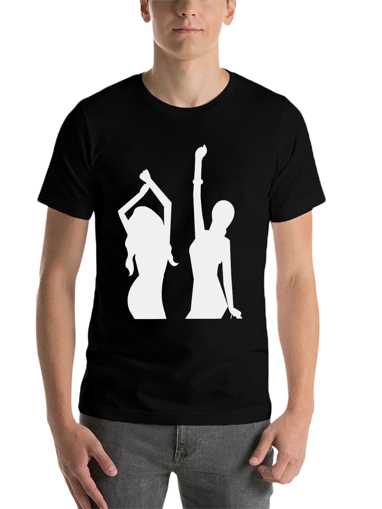 Black Silhouette Dance Graphic Black Tee view 7