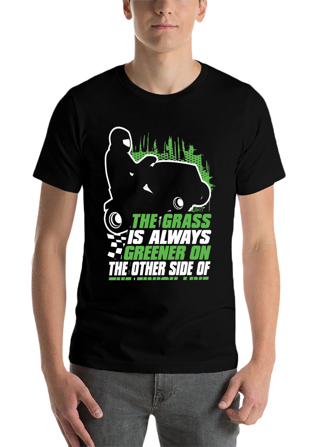 Black The Grass is Always Greener T-Shirt view 7