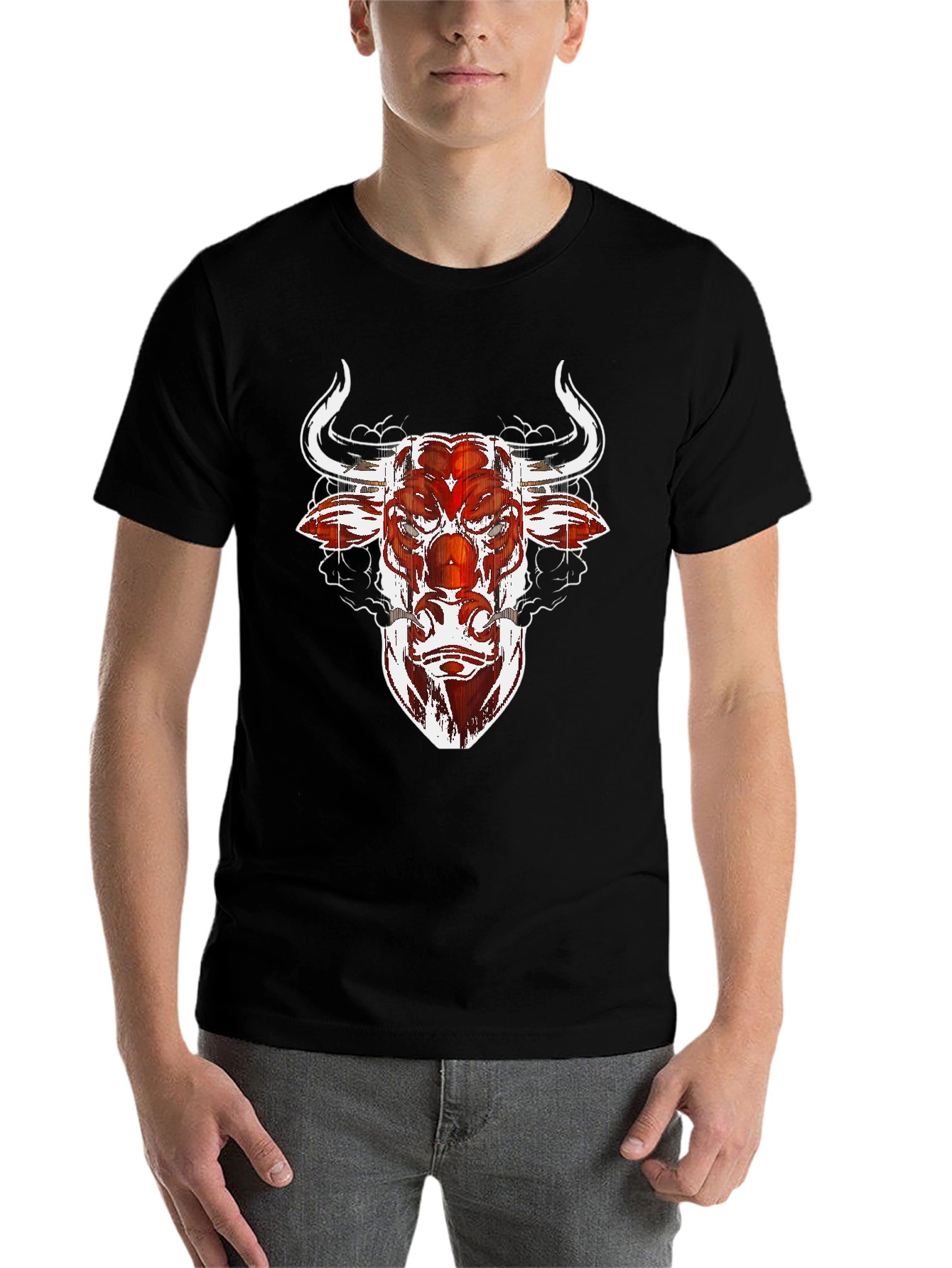 Black Bull Graphic Tee - Black Cotton Blend view 7