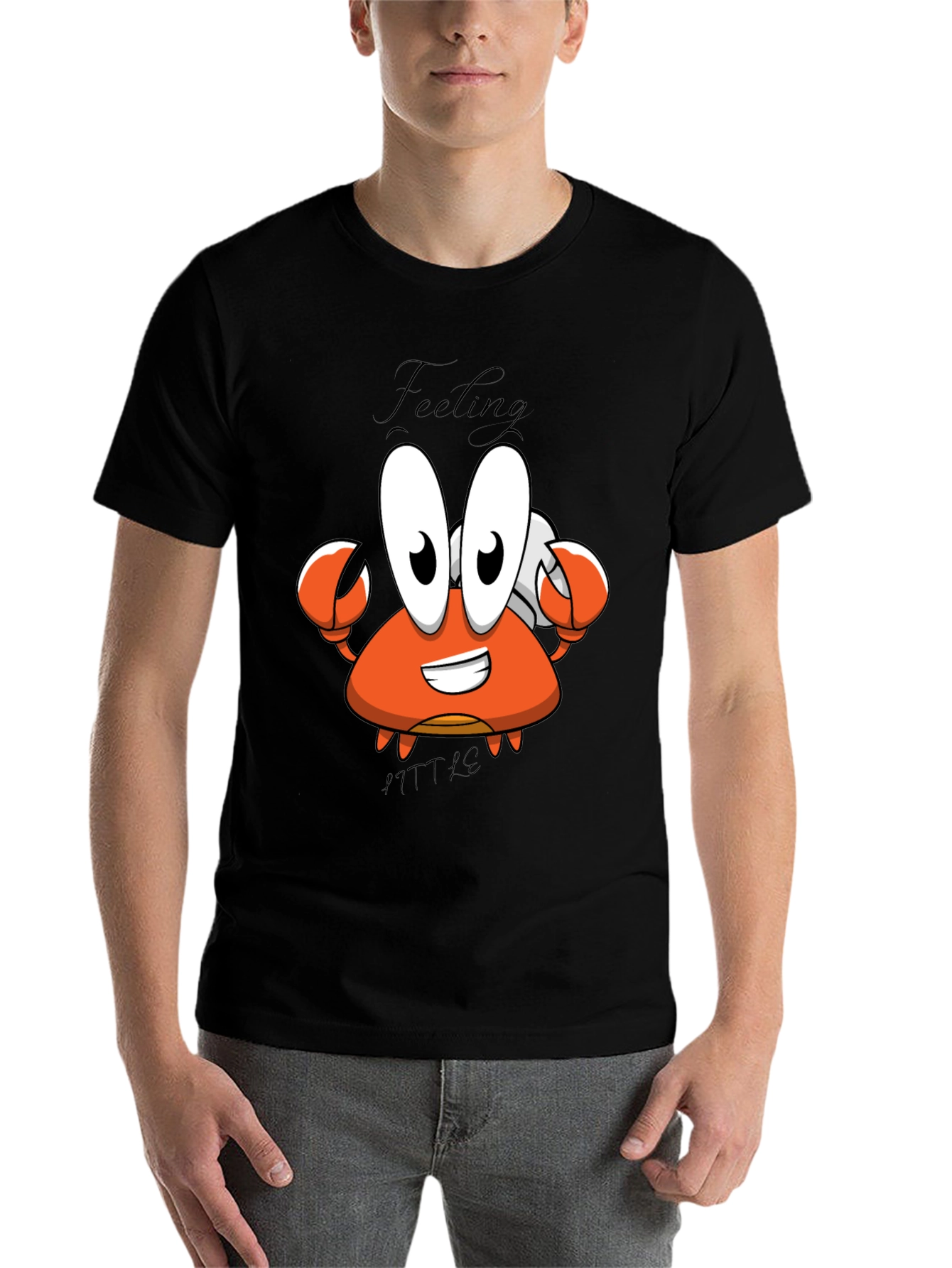Black Feeling A Little Crabby T-Shirt - Cartoon Crab Tee view 7