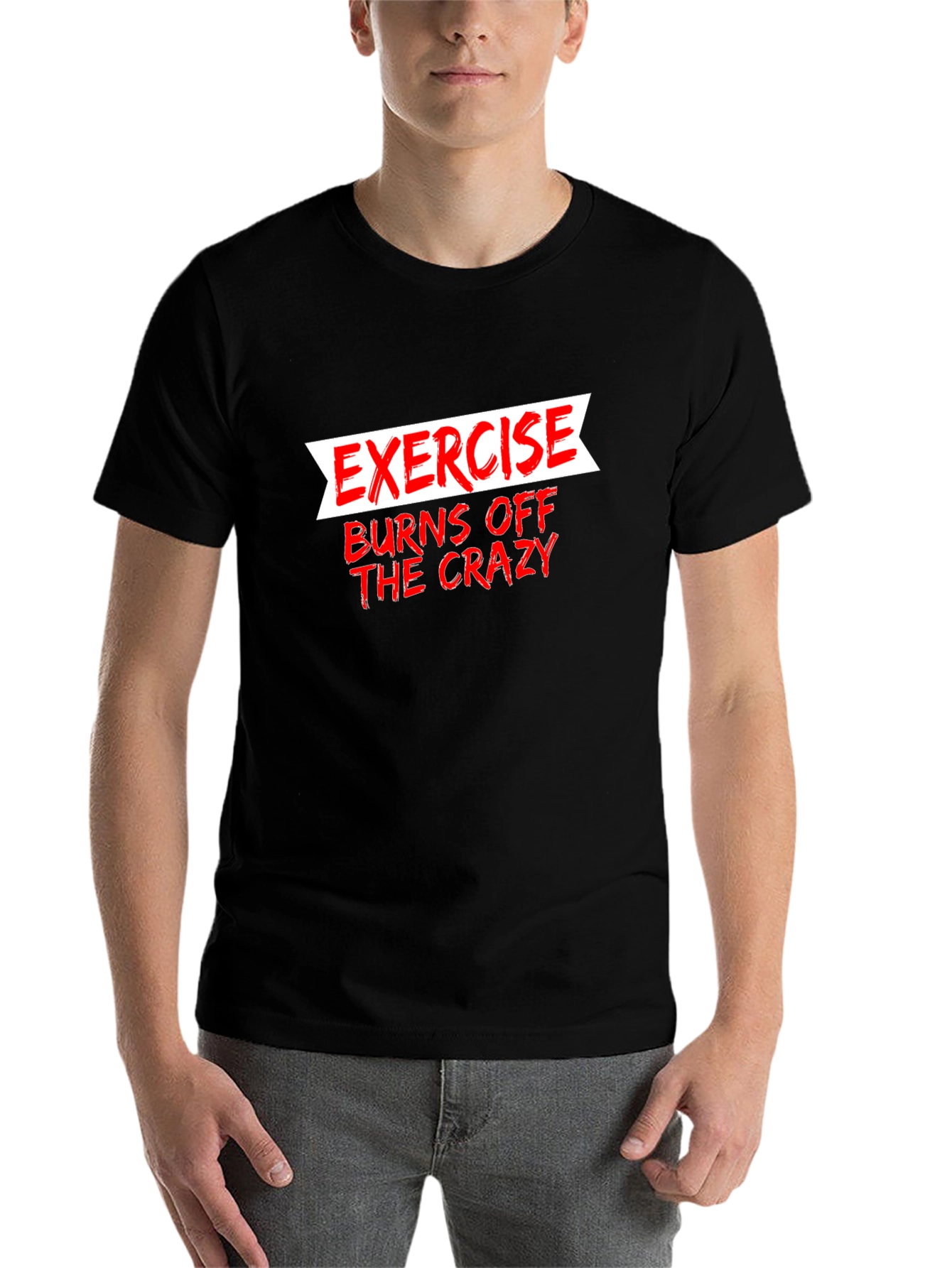 Black Exercise Burns Off The Crazy Graphic Tee view 7