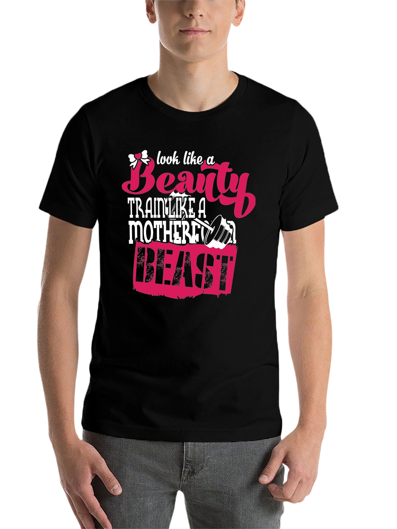 Black Look Like A Beauty Train Like A Beast T-Shirt view 7