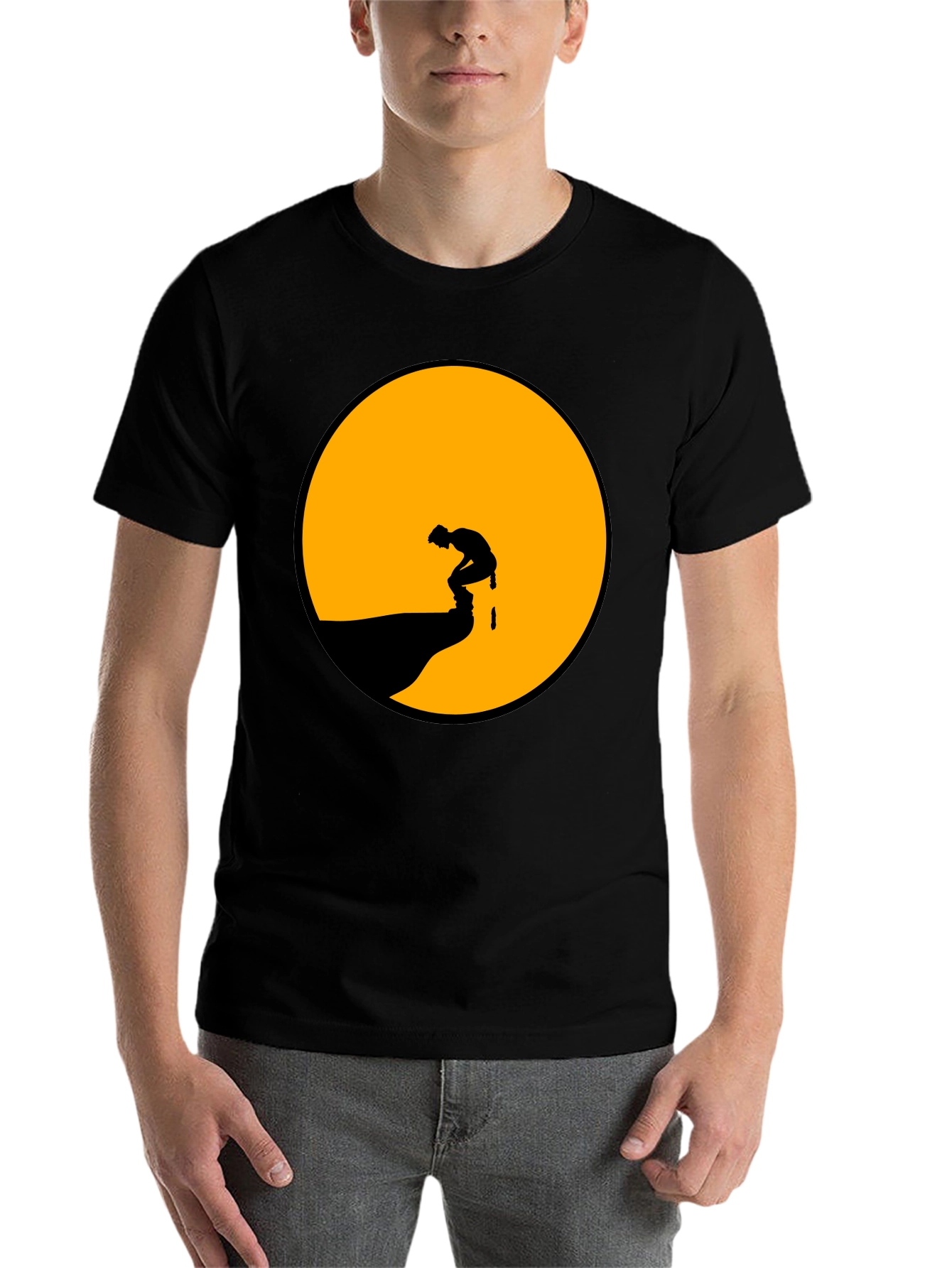 Black Silhouette Mooning T-Shirt - Graphic Tee view 7