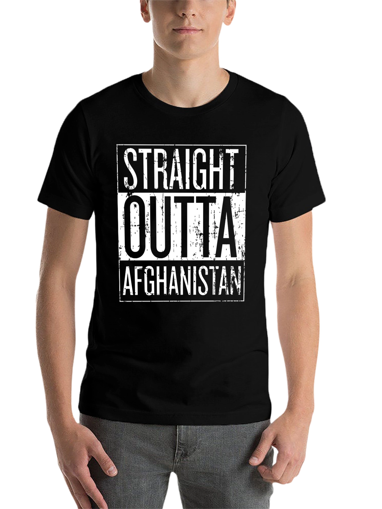 Black Straight Outta Afghanistan Graphic Tee view 7
