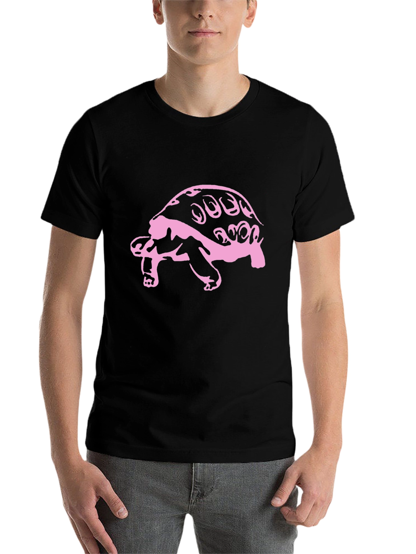 Black Pink Turtle Graphic Black Tee view 7
