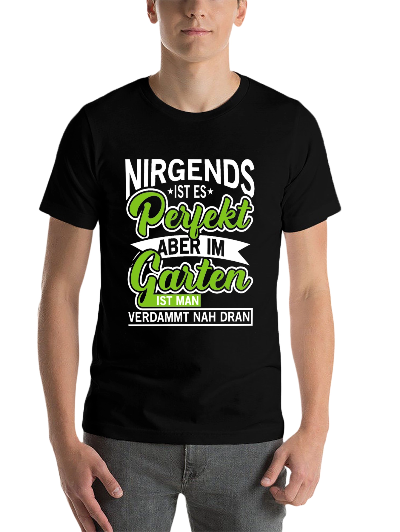 Black Nirgends Perfekt Garten T-Shirt view 7