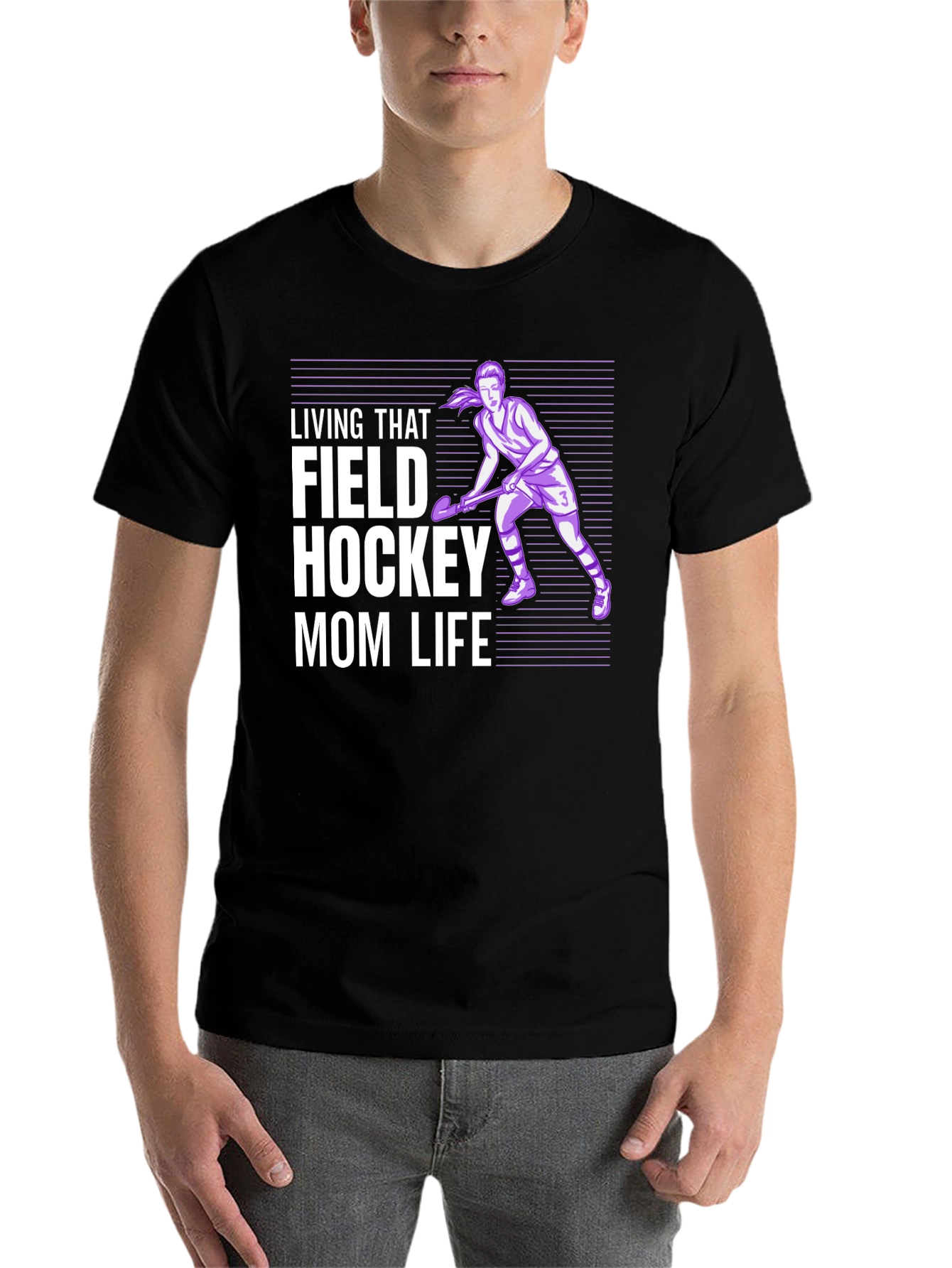 Black Field Hockey Mom Life Graphic Tee view 7