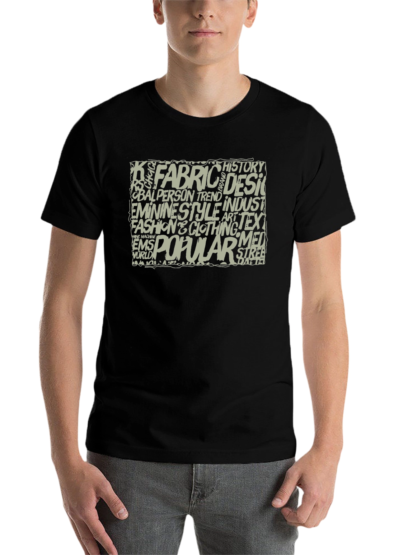Black Word Art Graphic T-Shirt - Black view 7