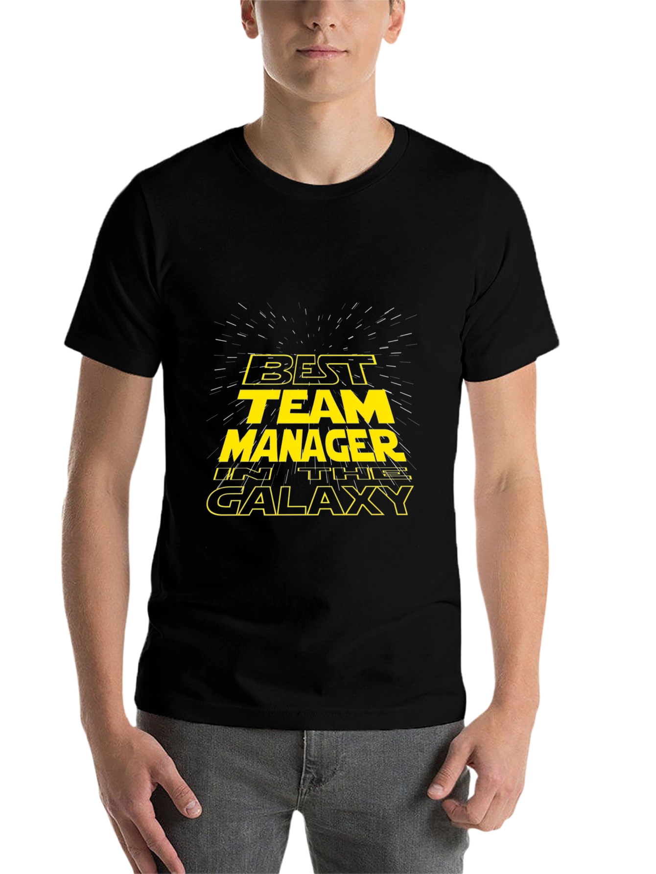 Black Best Team Manager in the Galaxy T-Shirt view 7