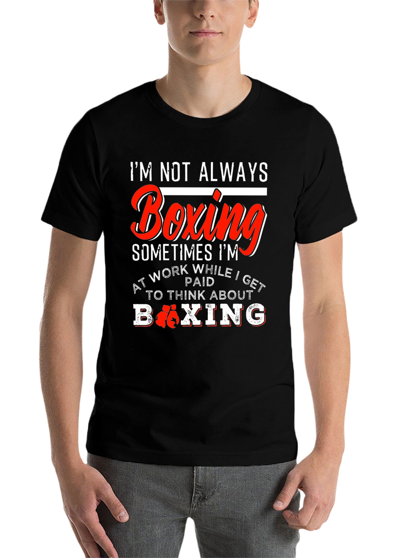 Black Boxing Enthusiast Graphic T-Shirt view 7