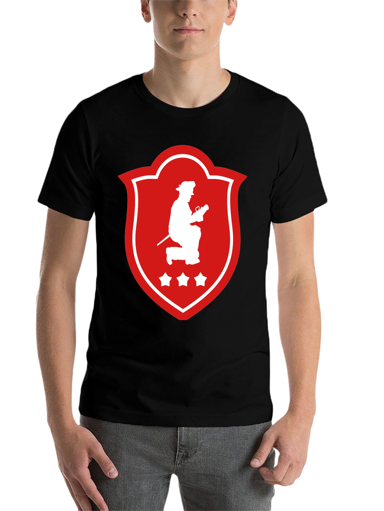 Black Firefighter Graphic T-Shirt view 7