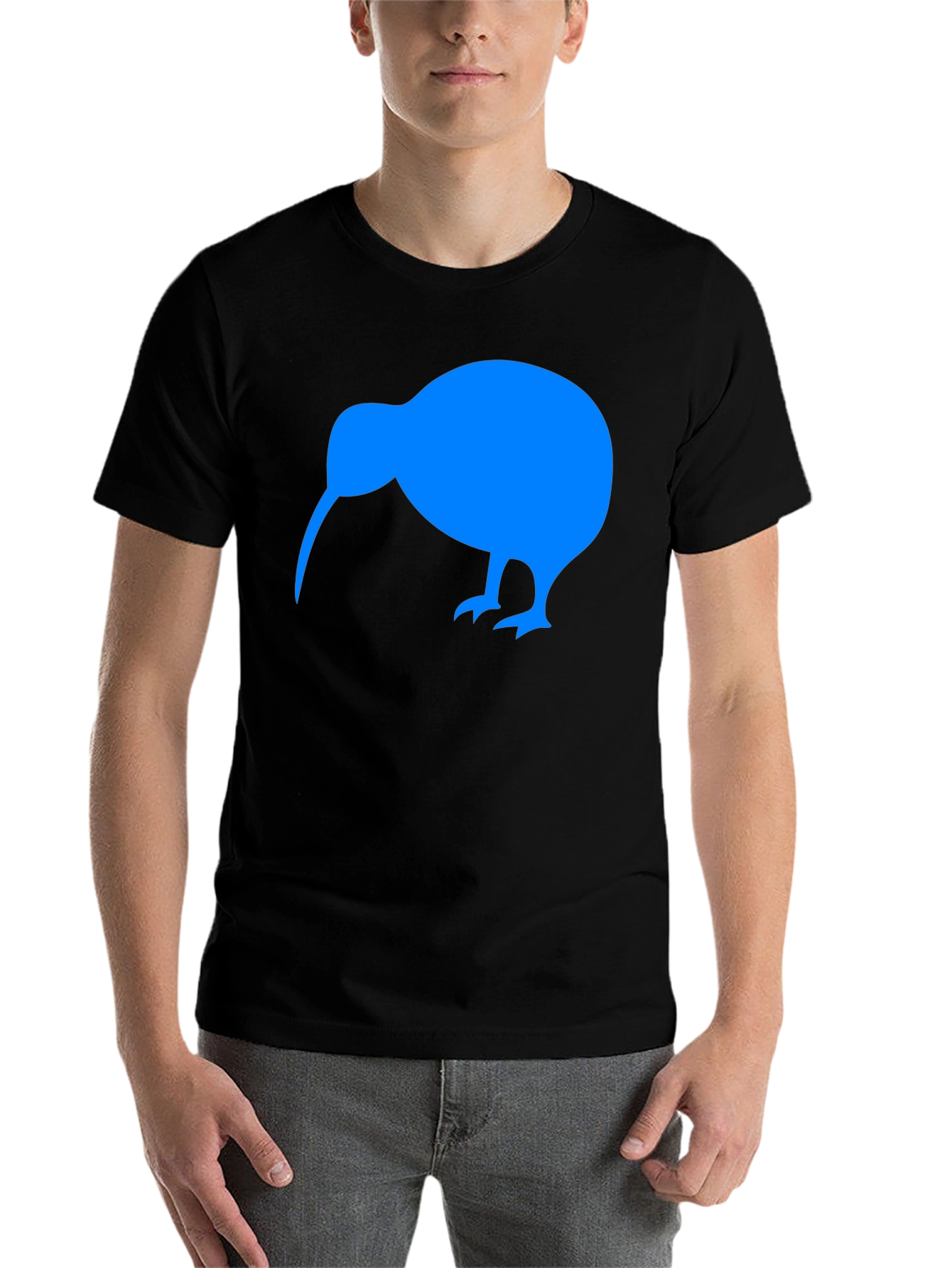 Black Kiwi Bird Graphic Tee - Black Cotton T-Shirt view 7