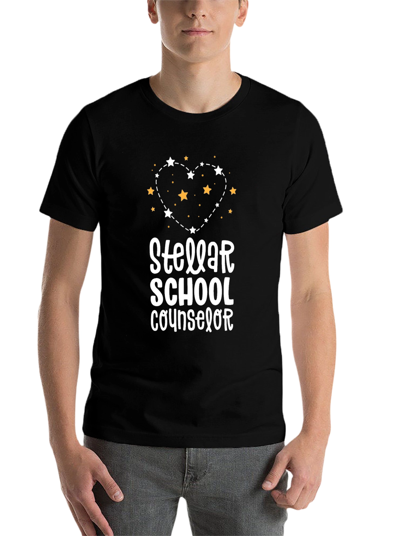 Black Stellar School Counselor Graphic Tee view 7