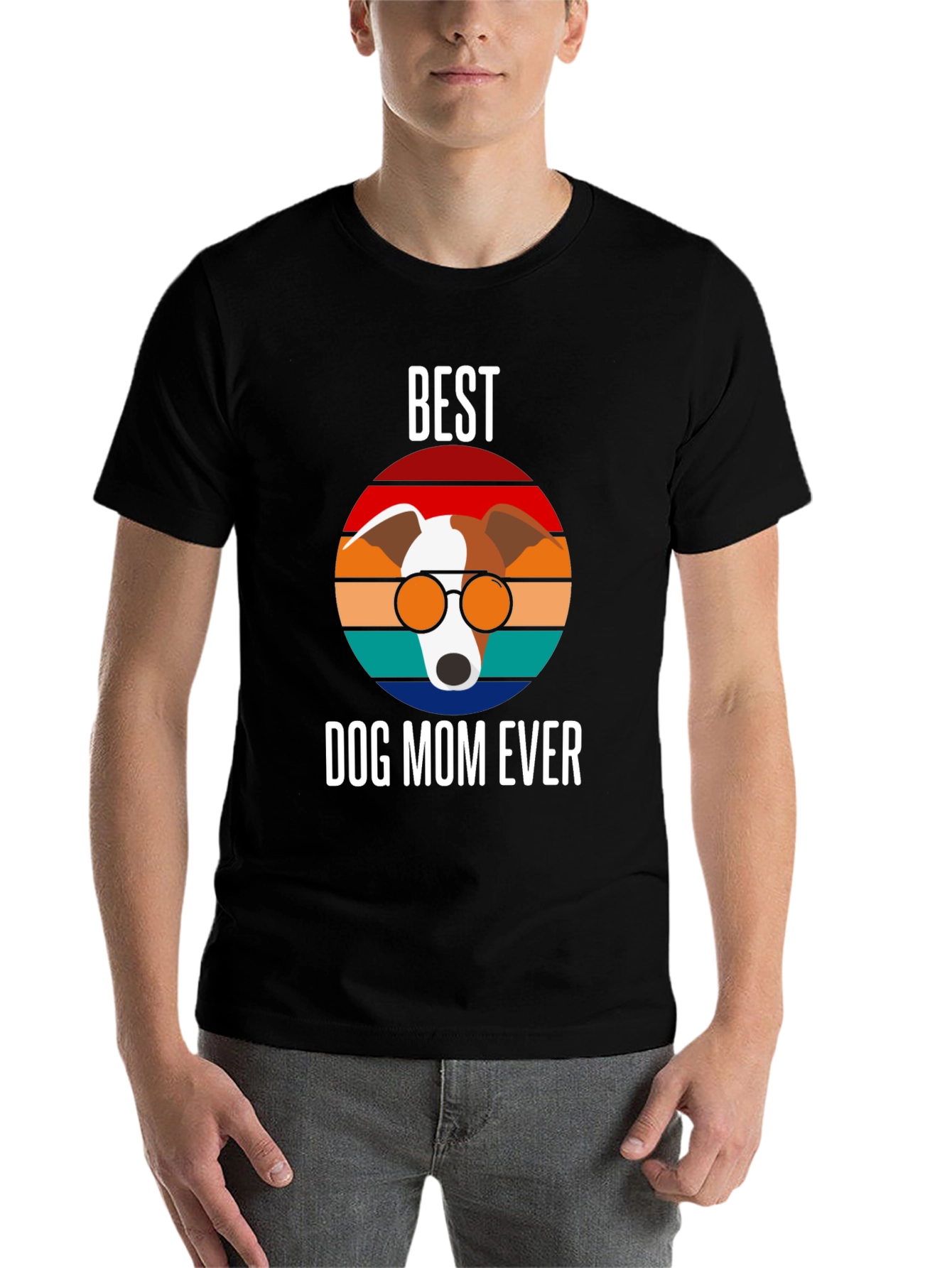 Black Best Dog Mom Ever Graphic Tee view 7