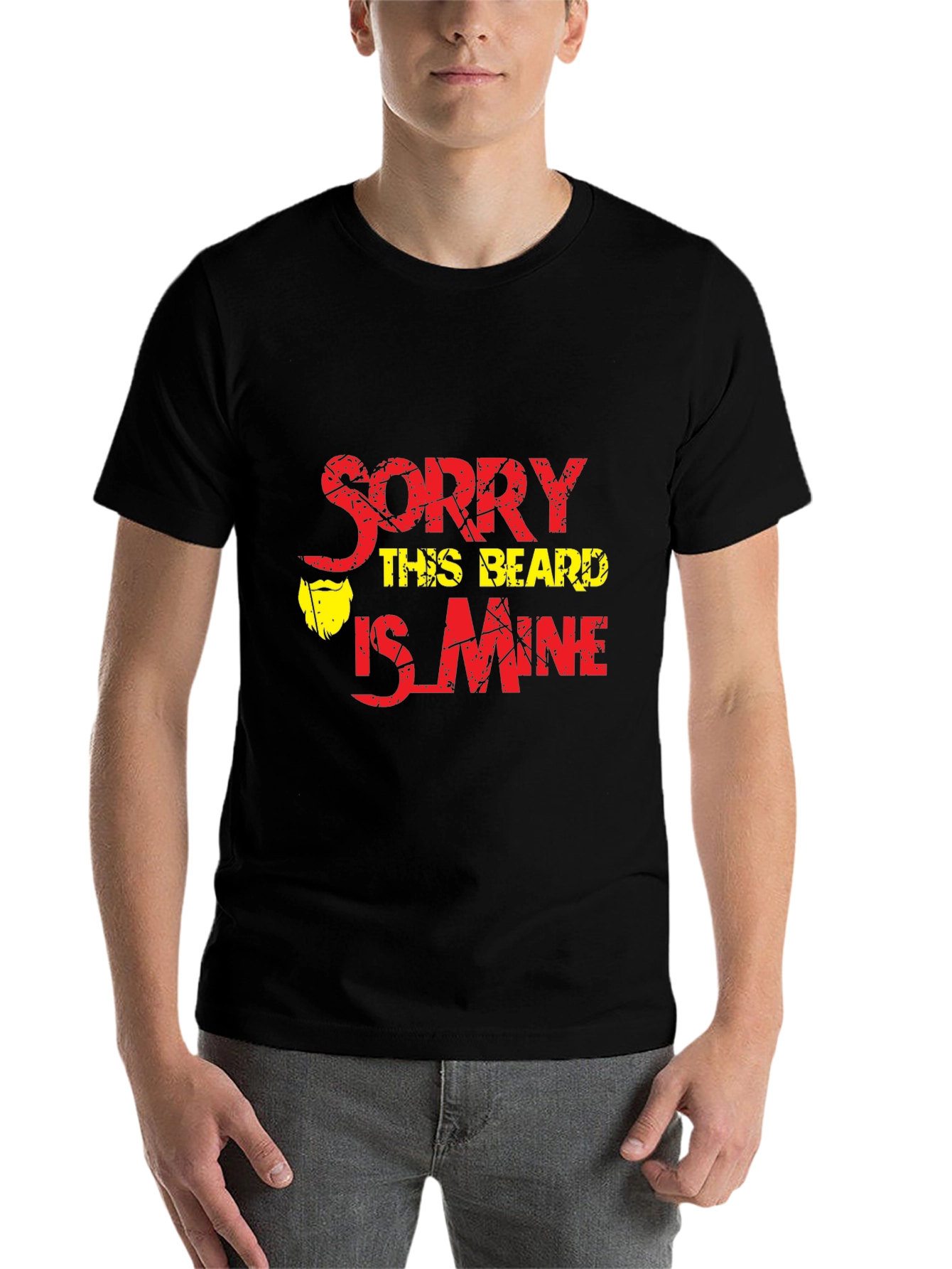Black Funny Beard T-Shirt - Sorry This Beard Is Mine view 7