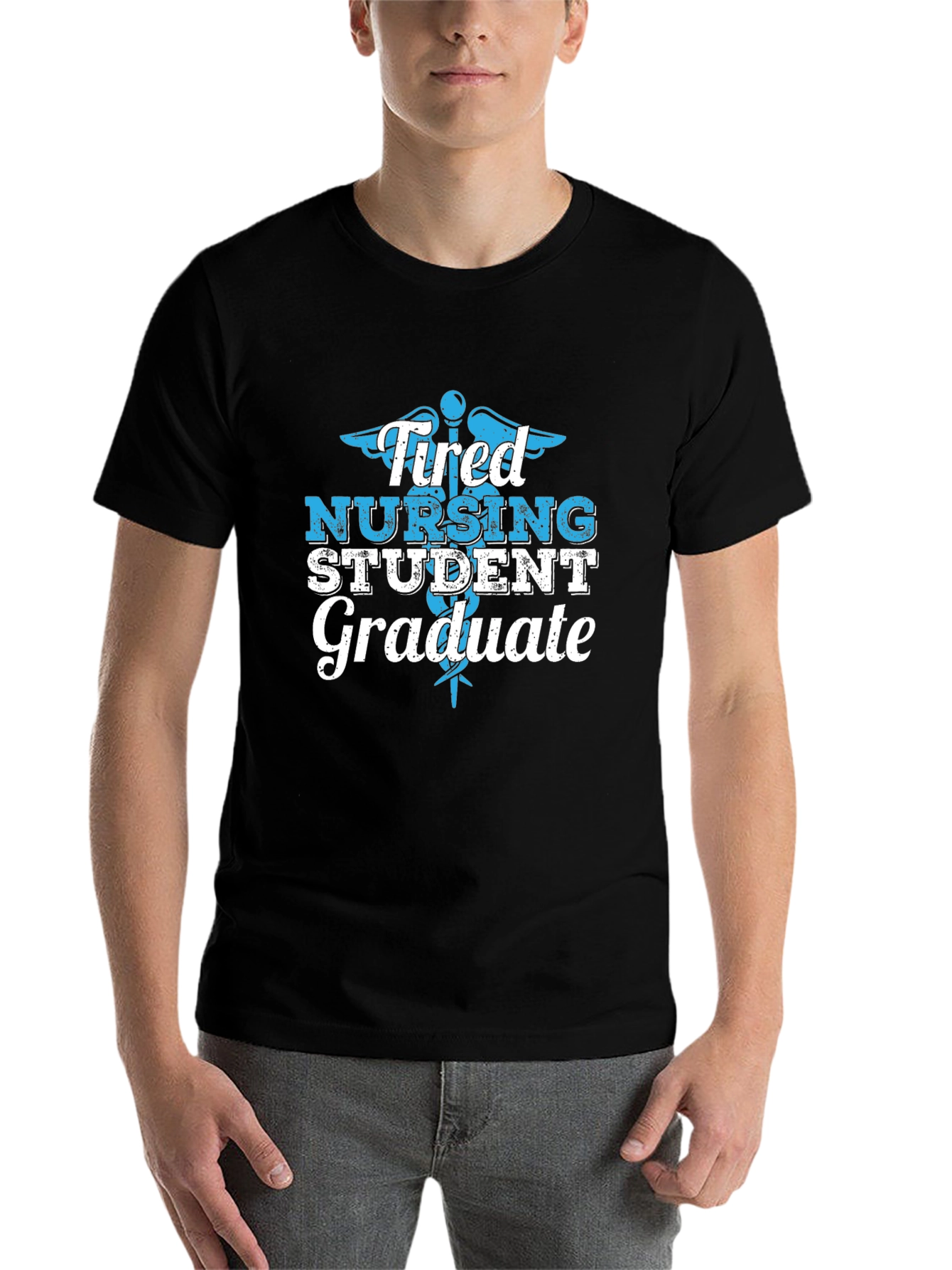 Black Tired Nursing Student Graduate Black T-Shirt view 7