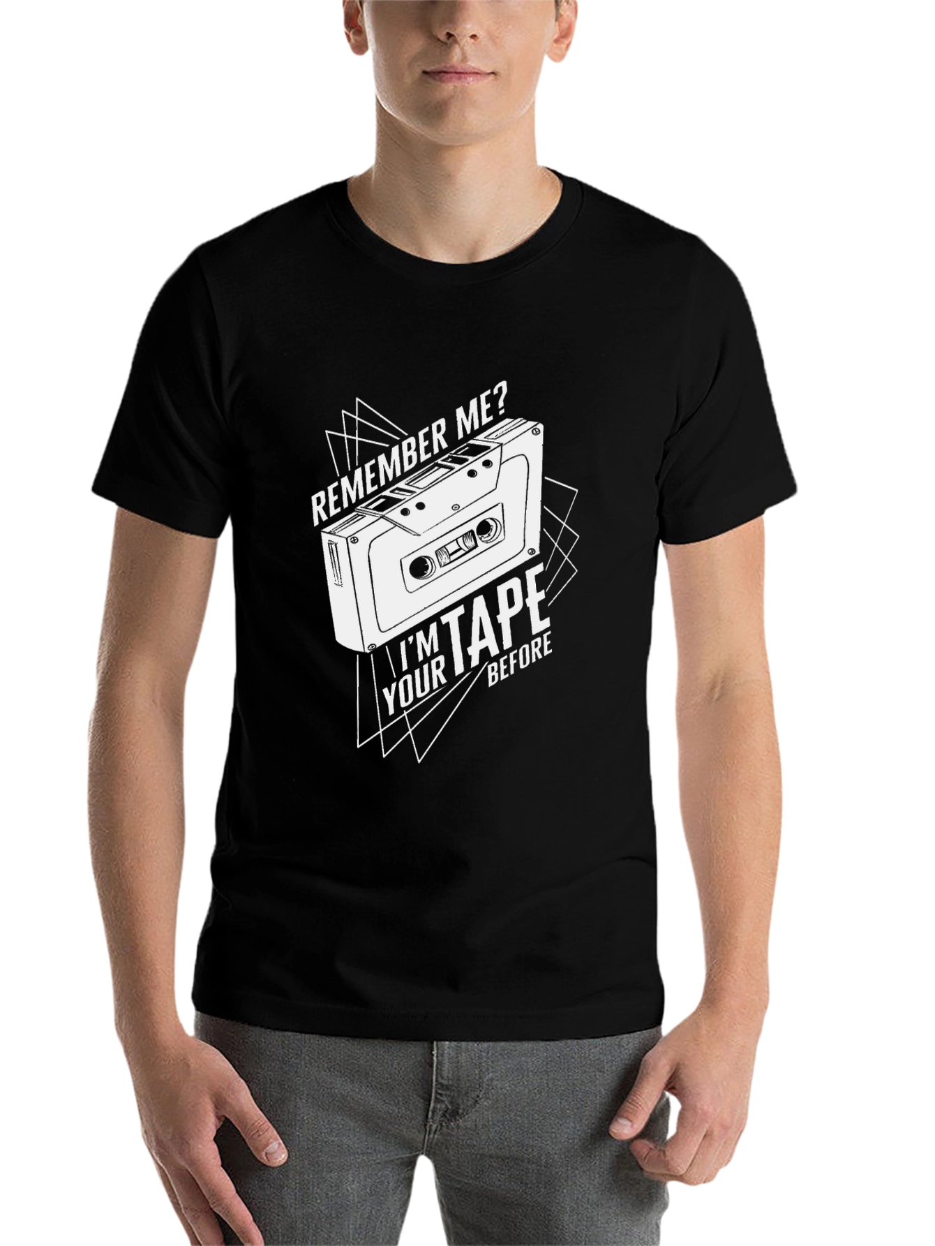 Black Remember Me? Retro Cassette Tape Graphic T-Shirt view 7